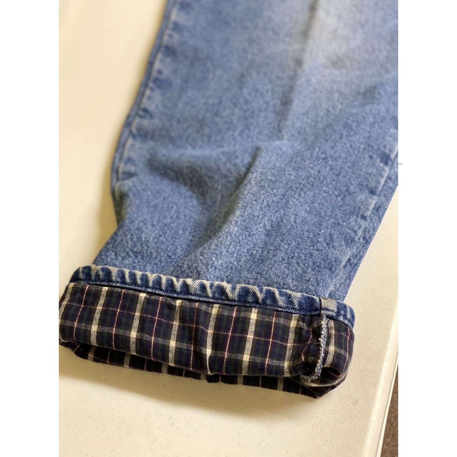 Vintage LL Bean Jeans Denim Cotton Flannel Lined Work Pants 42x34 Blue Mens Regular Straight Comfort Waist Size US 42 / EU 58 - 7 Thumbnail