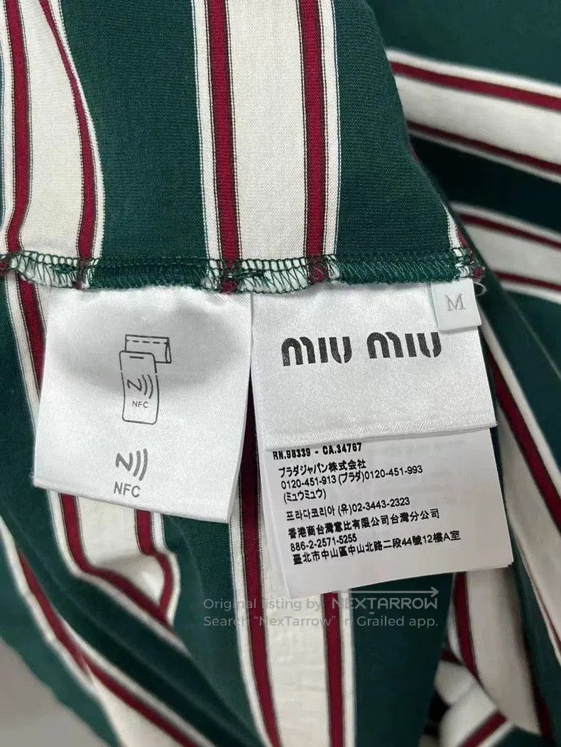 Miu Miu miumiu striped long sleeve polo. Size US M / EU 48-50 / 2 - 5 Thumbnail