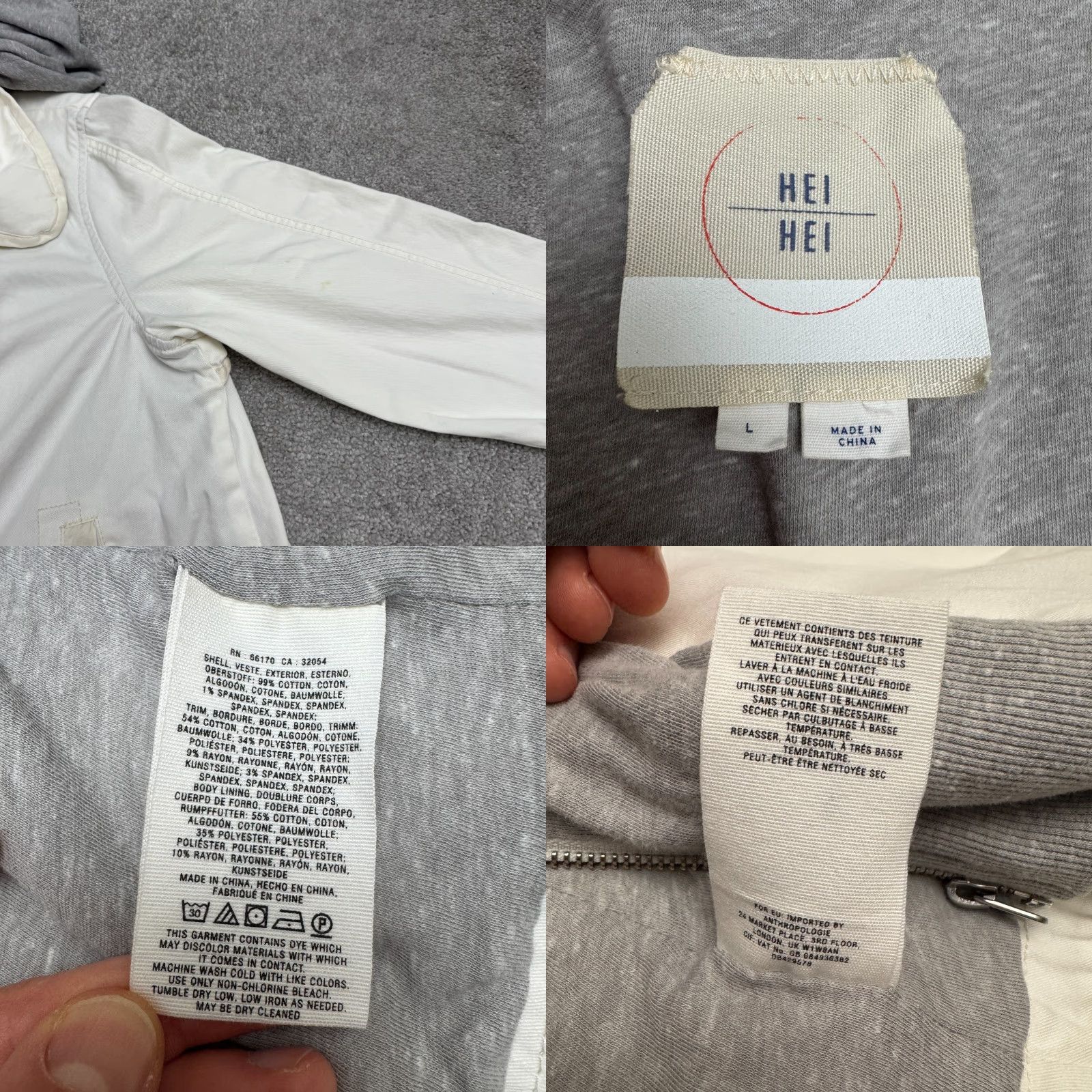 Anthropologie Anthropologie Hei Hei Utility Double Layer Hoodie Jacket Womens Large White Coat Size L / US 10 / IT 46 - 8 Thumbnail
