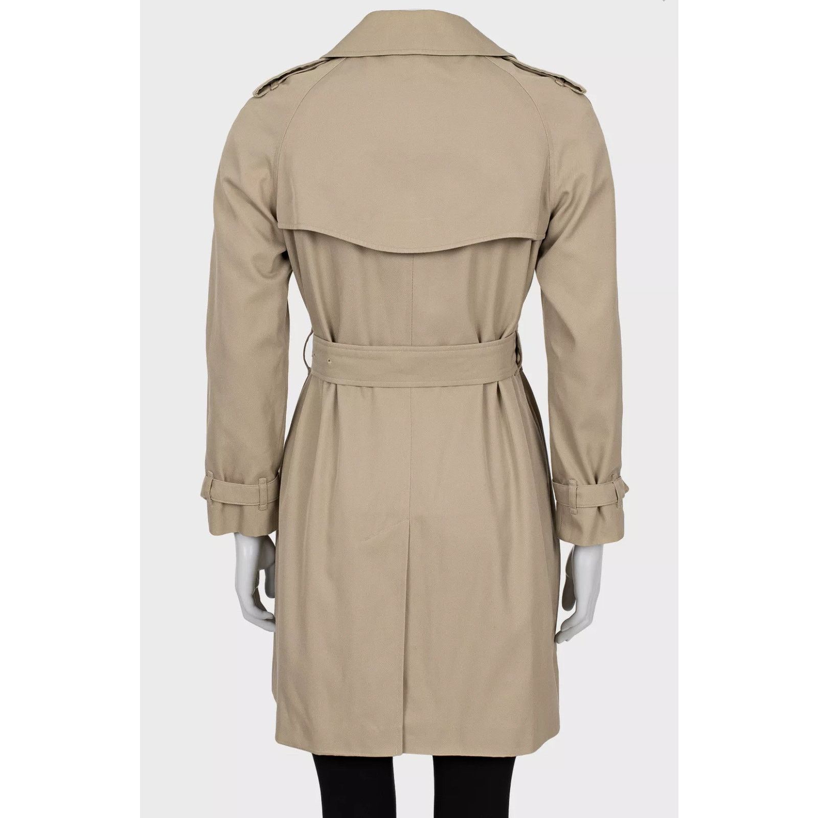 Burberry Vintage Beige Double-Breasted Trench Coat - S