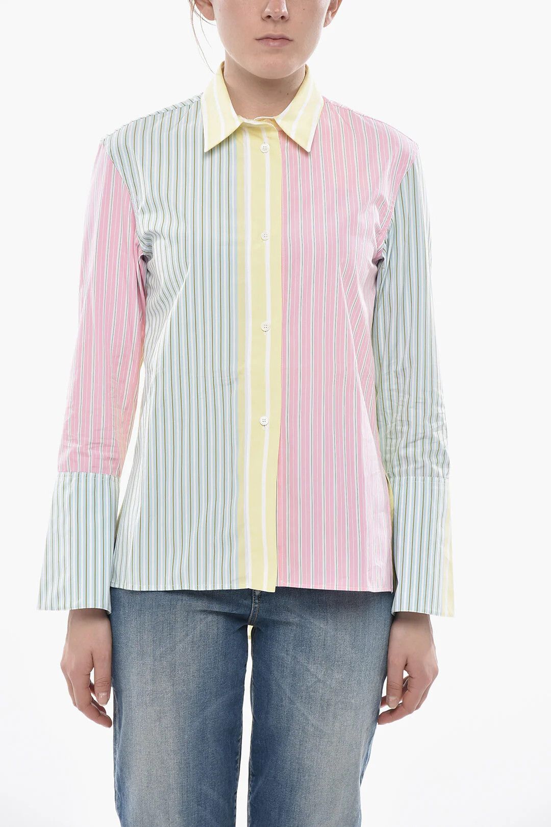 Marni og1mm0326 Balanced Striped Poplin Shirt in Multicolor Size S / US 4 / IT 40 - 1 Thumbnail
