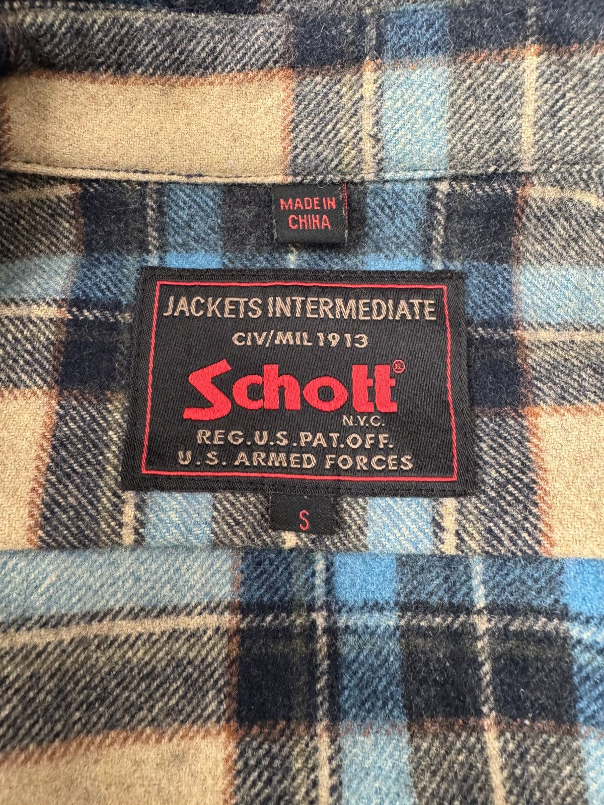 Schott Schott CPO Wool Plaid Shirt Size US S / EU 44-46 / 1 - 3 Thumbnail