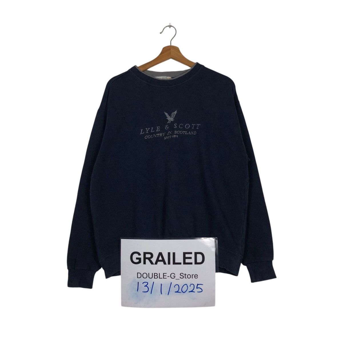 Japanese Brand × Vintage 📌Vintage Sweatshirt Lyle & Scott Big Logo Embroidered Size US L / EU 52-54 / 3 - 1 Thumbnail