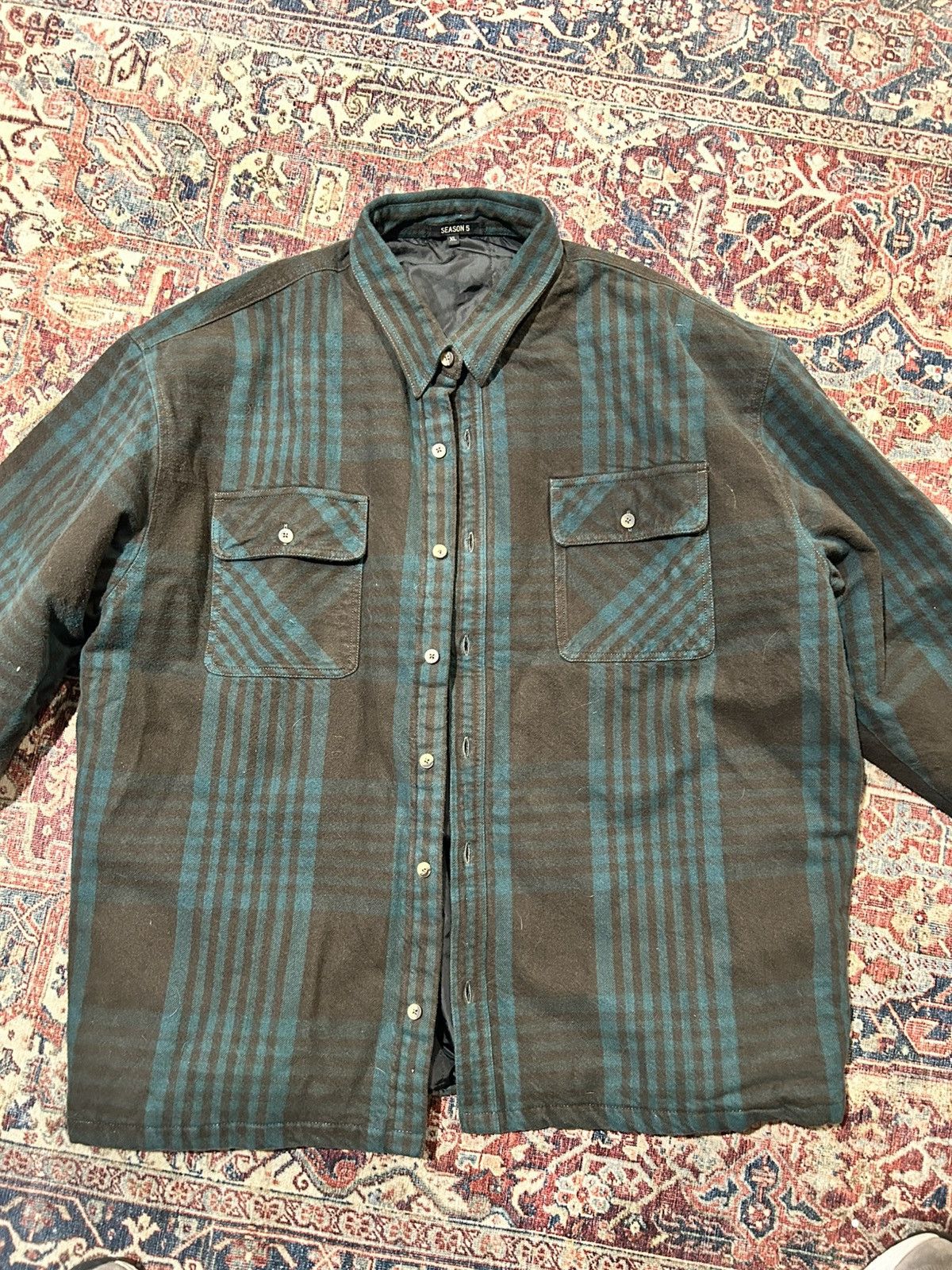 Yeezy Yeezy Season 5 Oversized Flannel Shirt Combo 6 KW5U2012 Size US XL / EU 56 / 4 - 2 Thumbnail