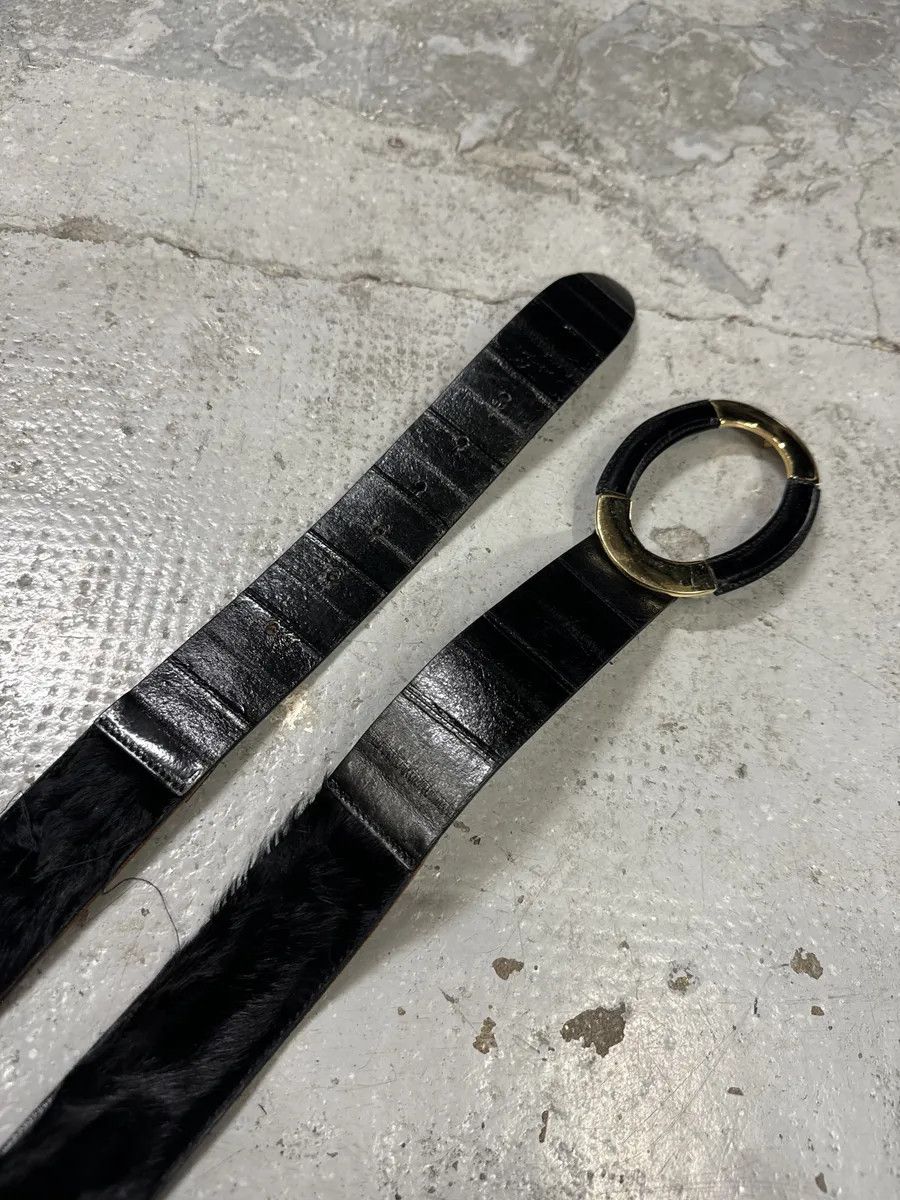 Designer × Dolce & Gabbana × Vintage 2000s Dolce & Gabbana Black Leather Pony Hair Belt Size ONE SIZE - 4 Thumbnail