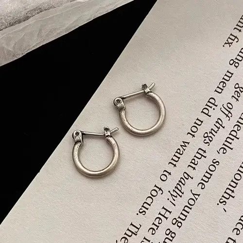 Vintage 100%925 silver retro punk earrings Size ONE SIZE - 4 Thumbnail