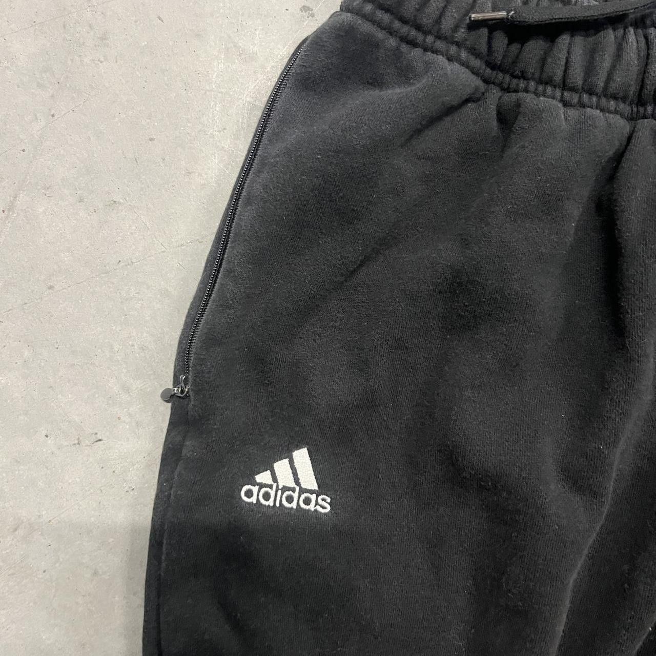 Adidas Vintage Y2K/2000s Baggy Black Adidas Sweatpants With a worn Look! Size US 34 / EU 50 - 5 Thumbnail