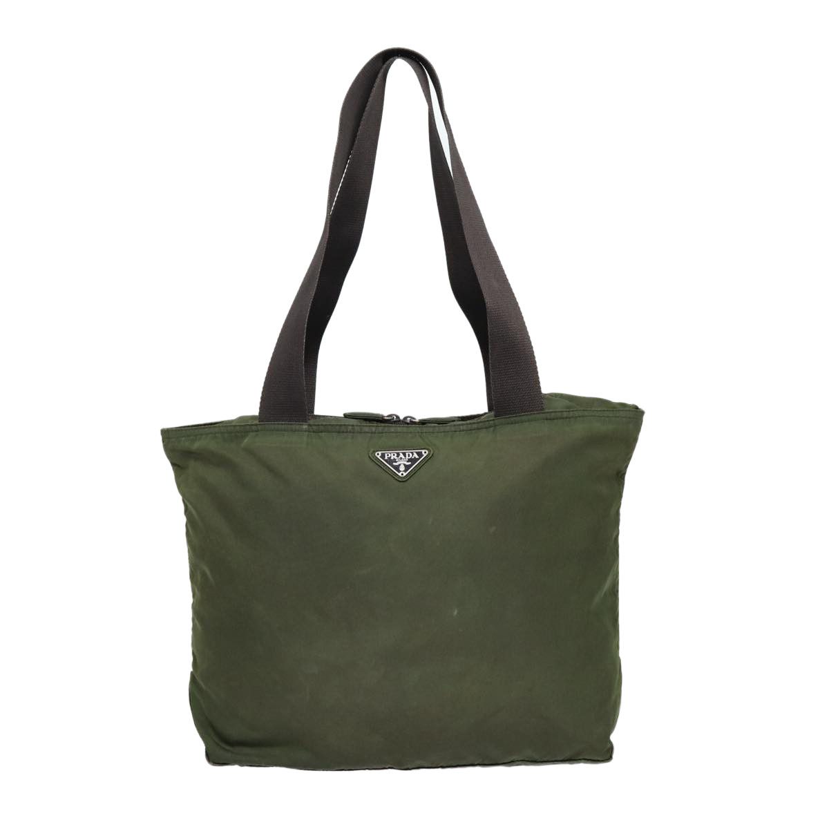 Prada Tessuto Khaki Synthetic Tote Bag (Pre-Owned) Size ONE SIZE - 1 Thumbnail