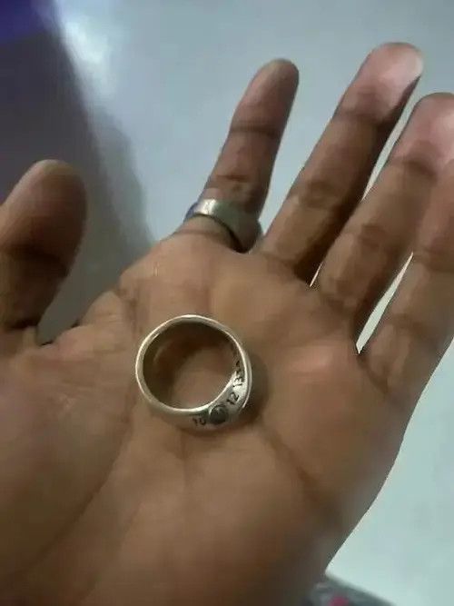 Japanese Brand Distressed Twisted Design Engraved Number Ring Size ONE SIZE - 3 Thumbnail