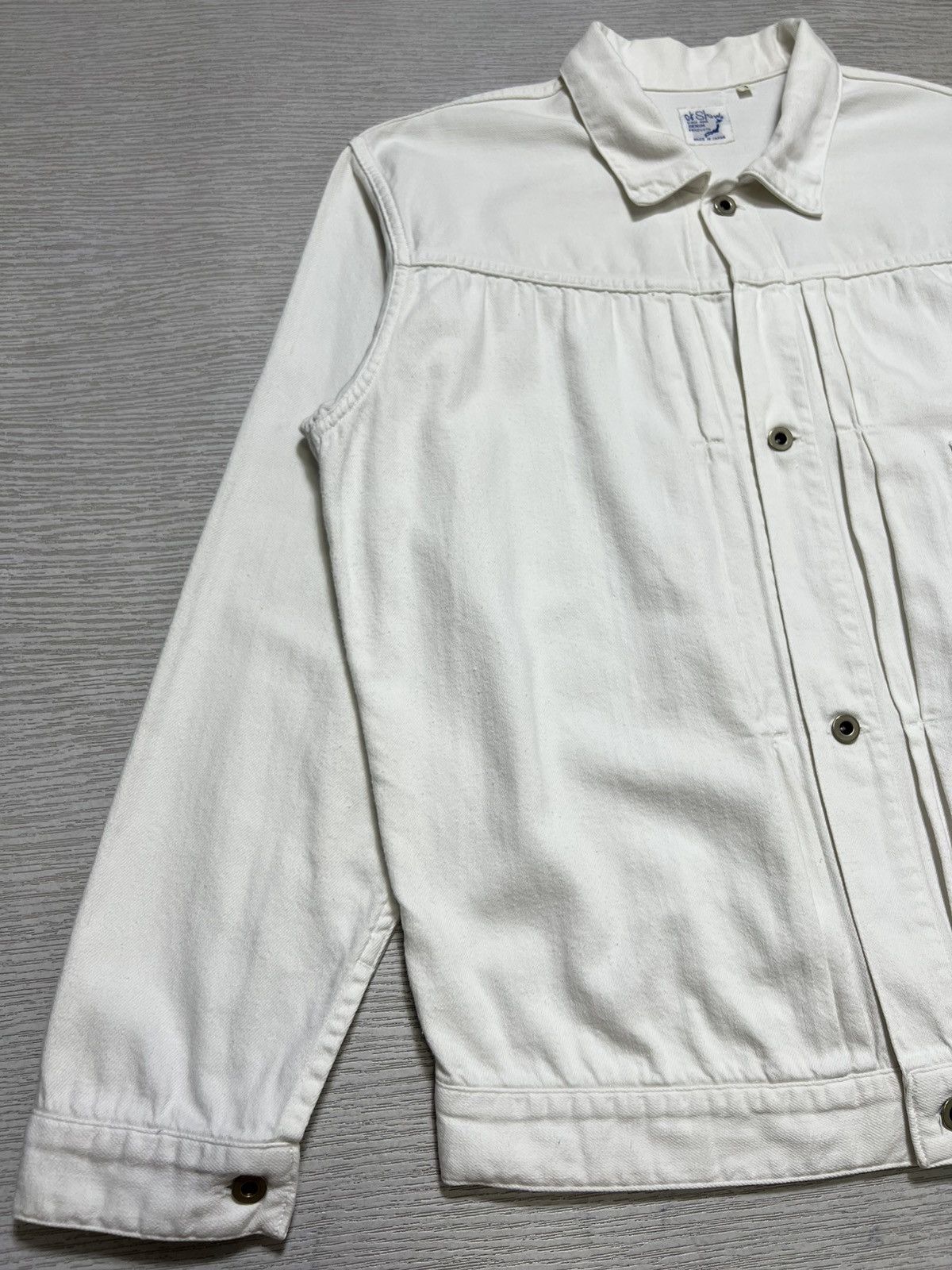 Orslow Orslow - Type 2 Soft Denim White Trucker Jacket Size US S / EU 44-46 / 1 - 6 Thumbnail