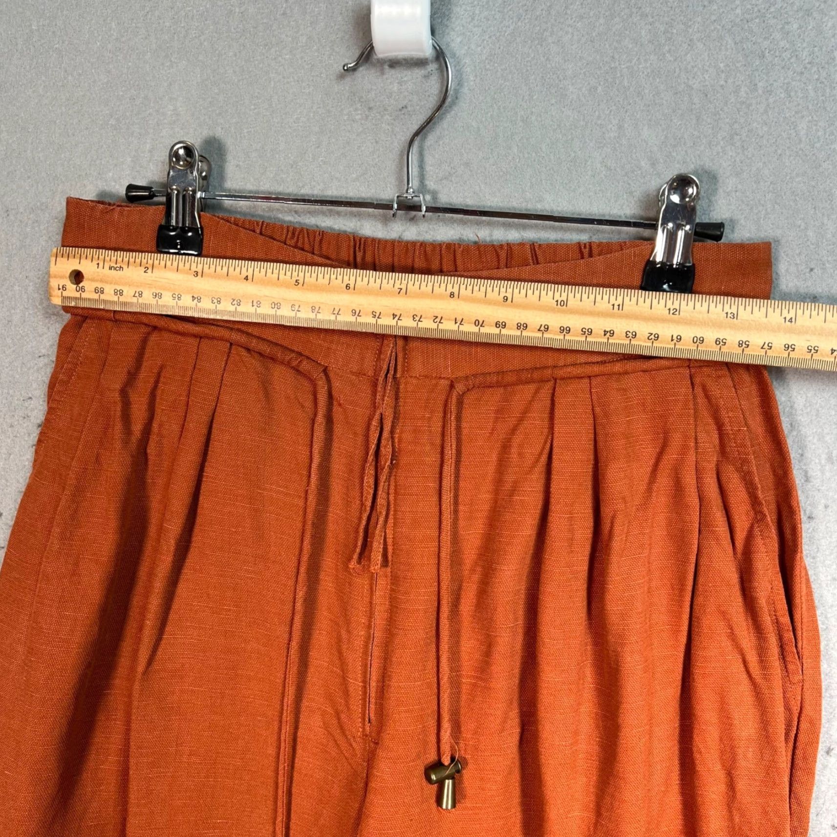 Apiece Apart Apiece Apart Rust Orange Tapered Pants Size 4 Linen Blend Pleated Drawstring Size 27" / US 4 / IT 40 - 5 Thumbnail