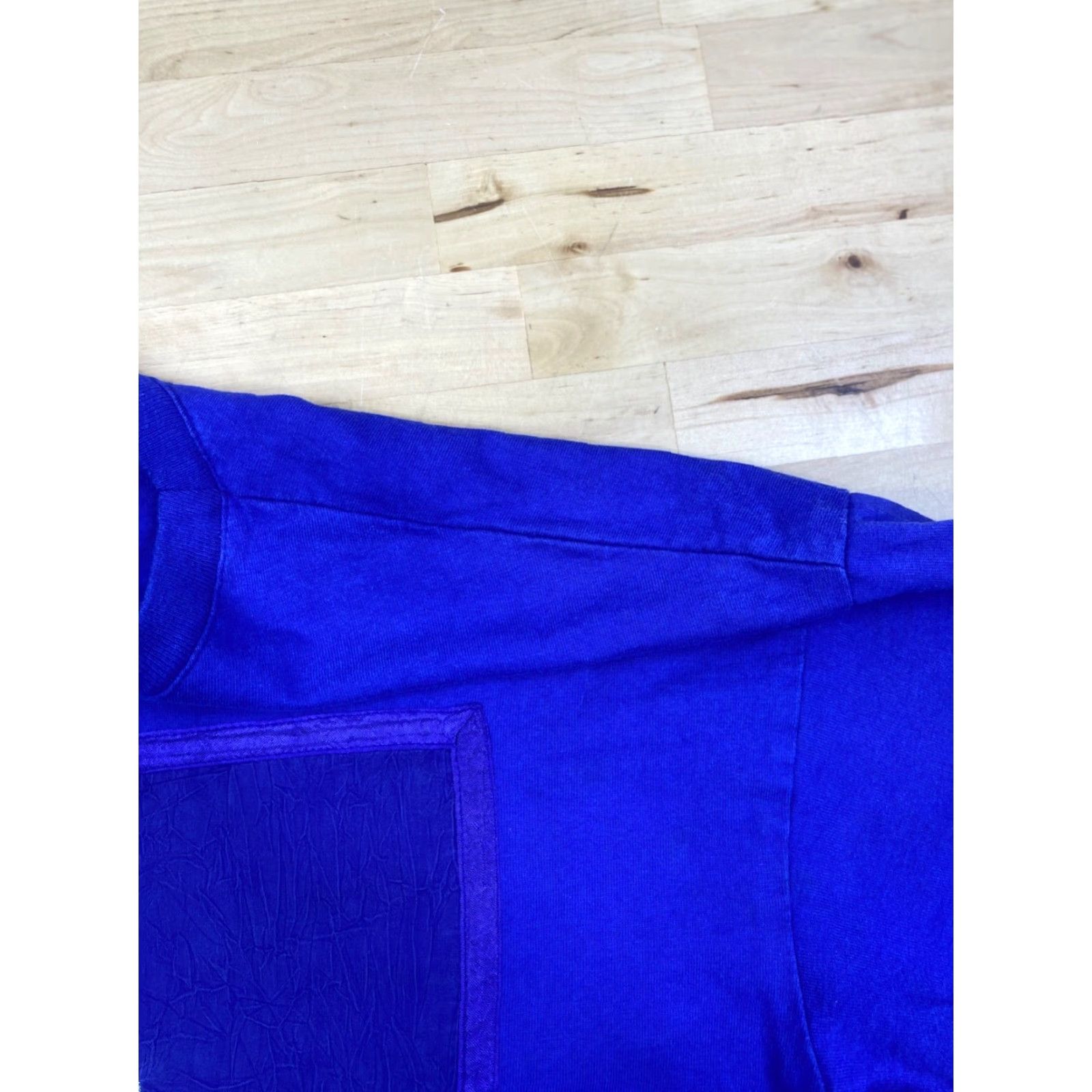 Johnny Was VINTAGE Johnny Was T Shirt One Size Fits All Royal Blue Sun Embroidered #8190 Shirts Womens One Size Royal Blue Embroidered Flower 1990s Size ONE SIZE - 7 Thumbnail