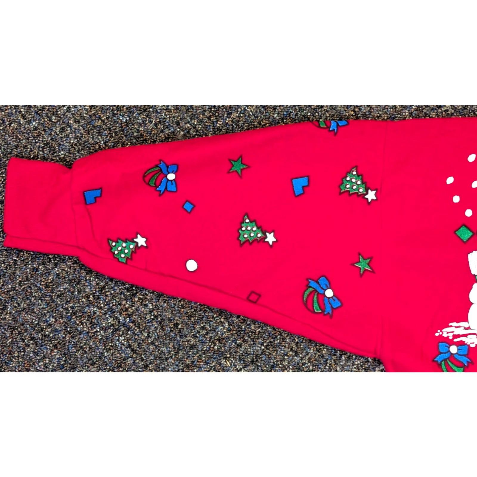 Vintage VINTAGE Starlit Nights Christmas Sleep Shirt One Size Red Acrylic Womens Night Shirt US A Size ONE SIZE - 4 Thumbnail