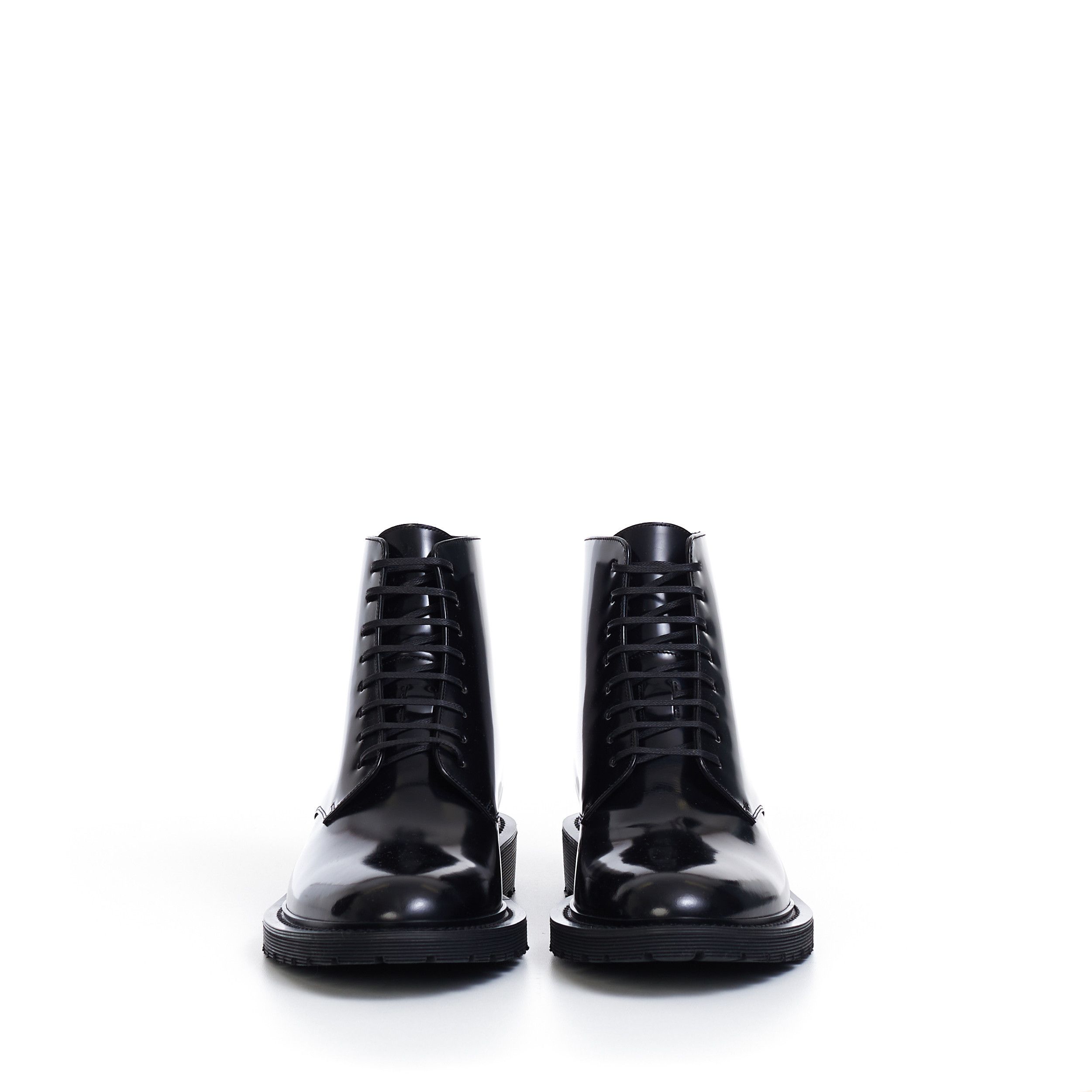 Saint Laurent Paris Army Boots In Shiny Black Calf Leather Size US 7.5 / EU 40-41 - 2 Thumbnail