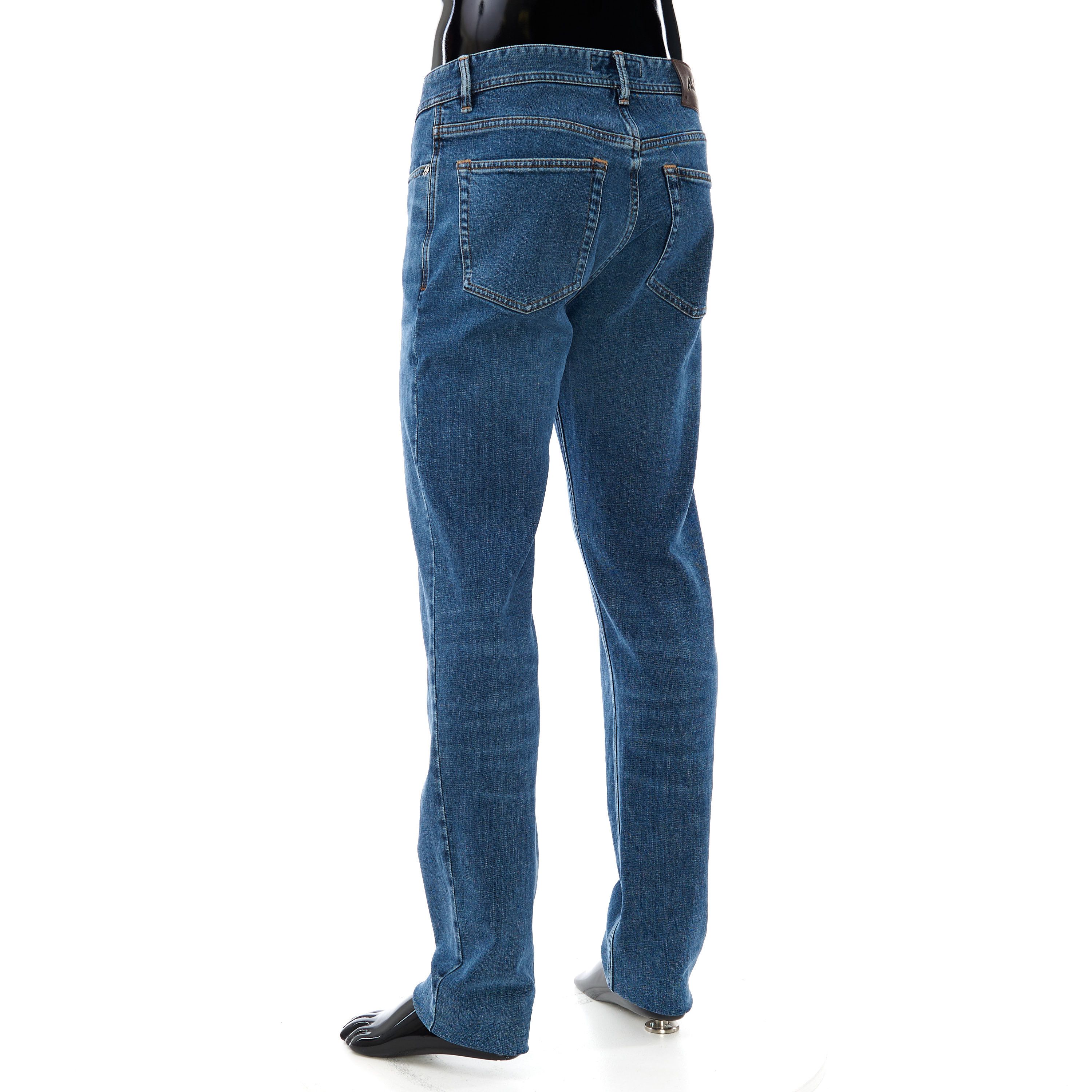 Brioni Regular Fit Jeans In Medium Blue Stretch Cotton Size US 34 / EU 50 - 6 Thumbnail