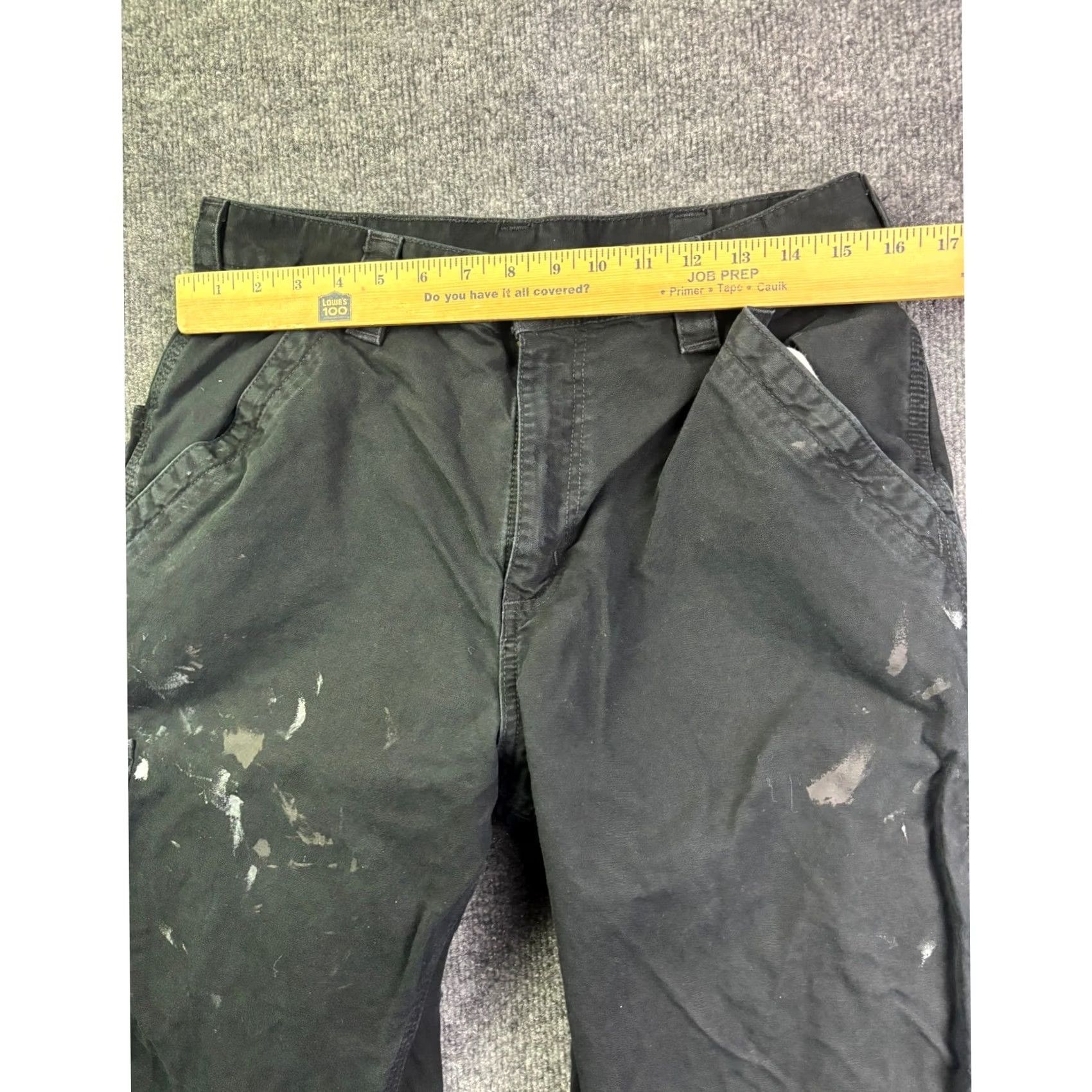 Carhartt Carhartt Work Pants Mens 33x30 Loose Original Fit B151 BLK Distressed Paint Shirt? Size US 32 / EU 48 - 3 Thumbnail