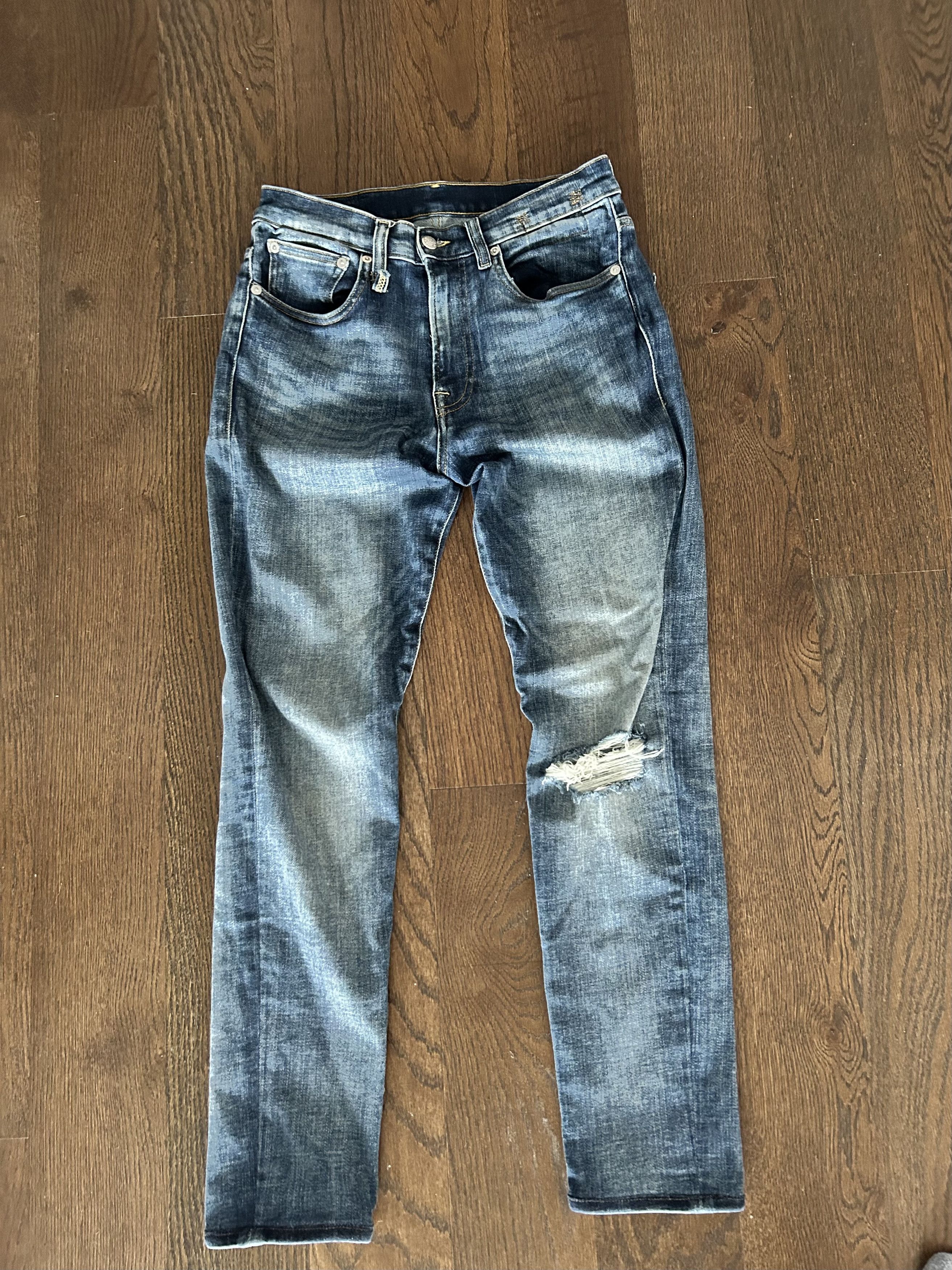 image of R13 Blue Sid Skinny Jeans In Chaz Blue, Men's (Size 32)