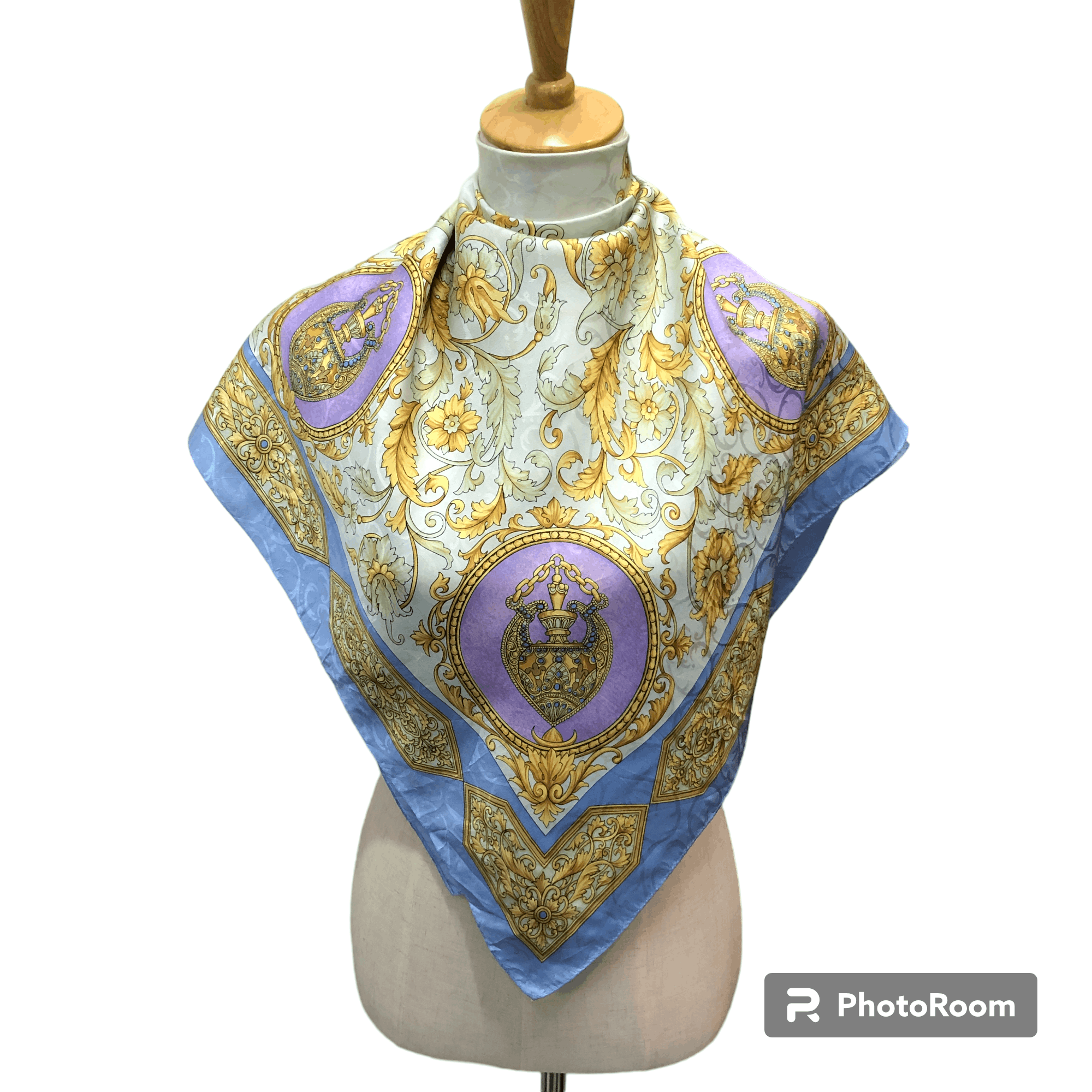 Vintage Luxury Baroque Silk Scarf M1347 Size ONE SIZE - 1 Thumbnail