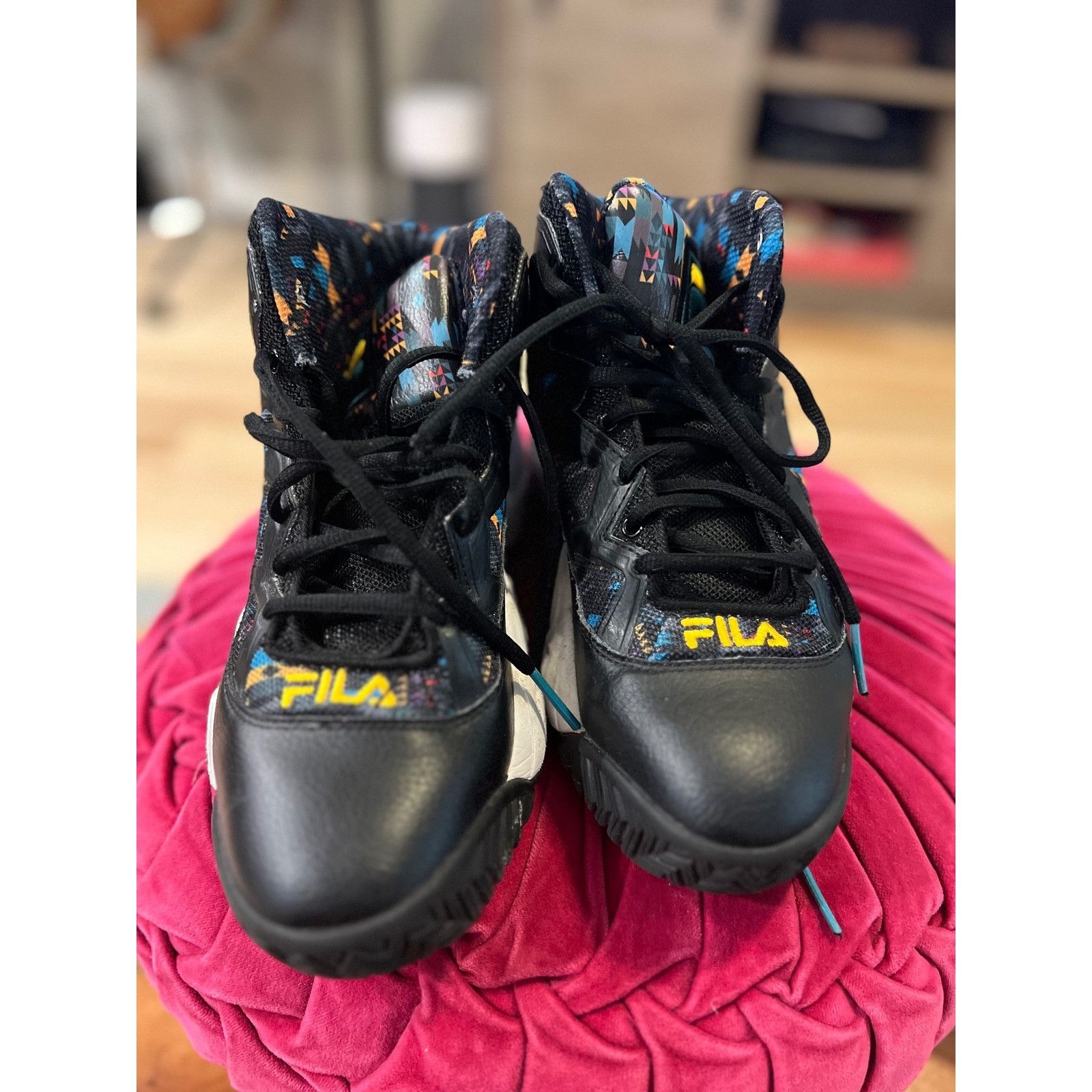 Fila FILA Basketball Shoes Aztec Print High Top Sneakers Athletic Size US 7 / IT 37 - 4 Thumbnail