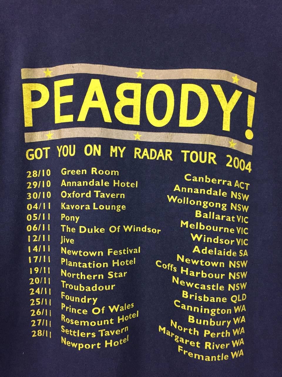 Band Tees Vtg Peabody Indie Rock Band Got You On My Radar Tour Tee Size US M / EU 48-50 / 2 - 7 Thumbnail