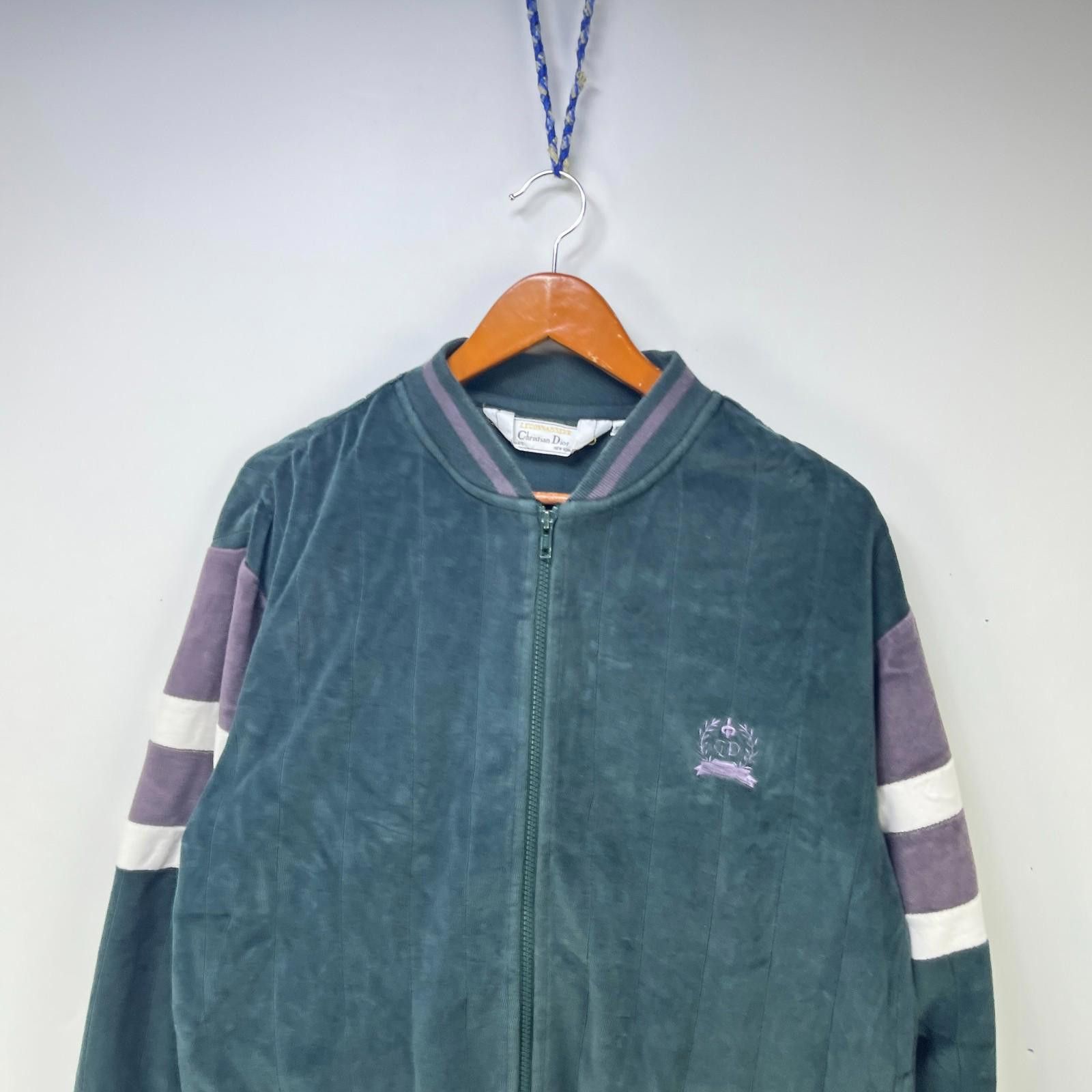 Christian Dior Monsieur Vintage Christian Dior Velour Track Jacket 80s Large Size US L / EU 52-54 / 3 - 2 Thumbnail