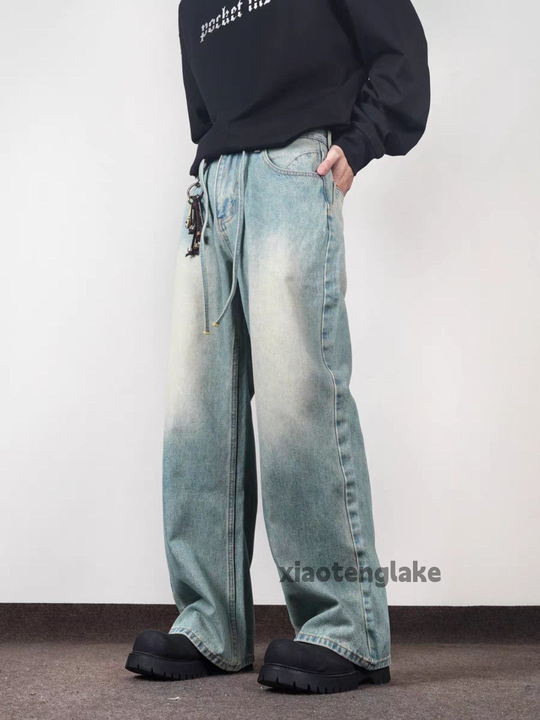 Jean × Vintage washed faded cleanfit yuppie loose baggy jeans Size US 26 / EU 42 - 2 Thumbnail