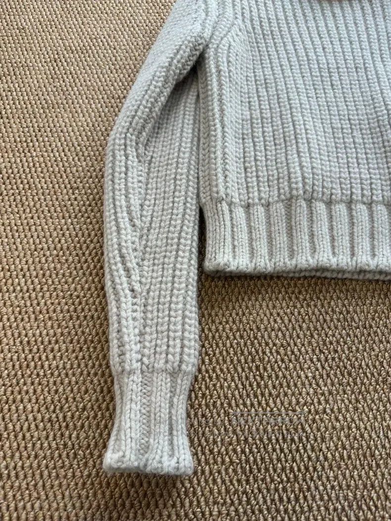 Jil Sander Jil Sander size 36 Light grey striped turtleneck sweater Size S / US 4 / IT 40 - 3 Thumbnail