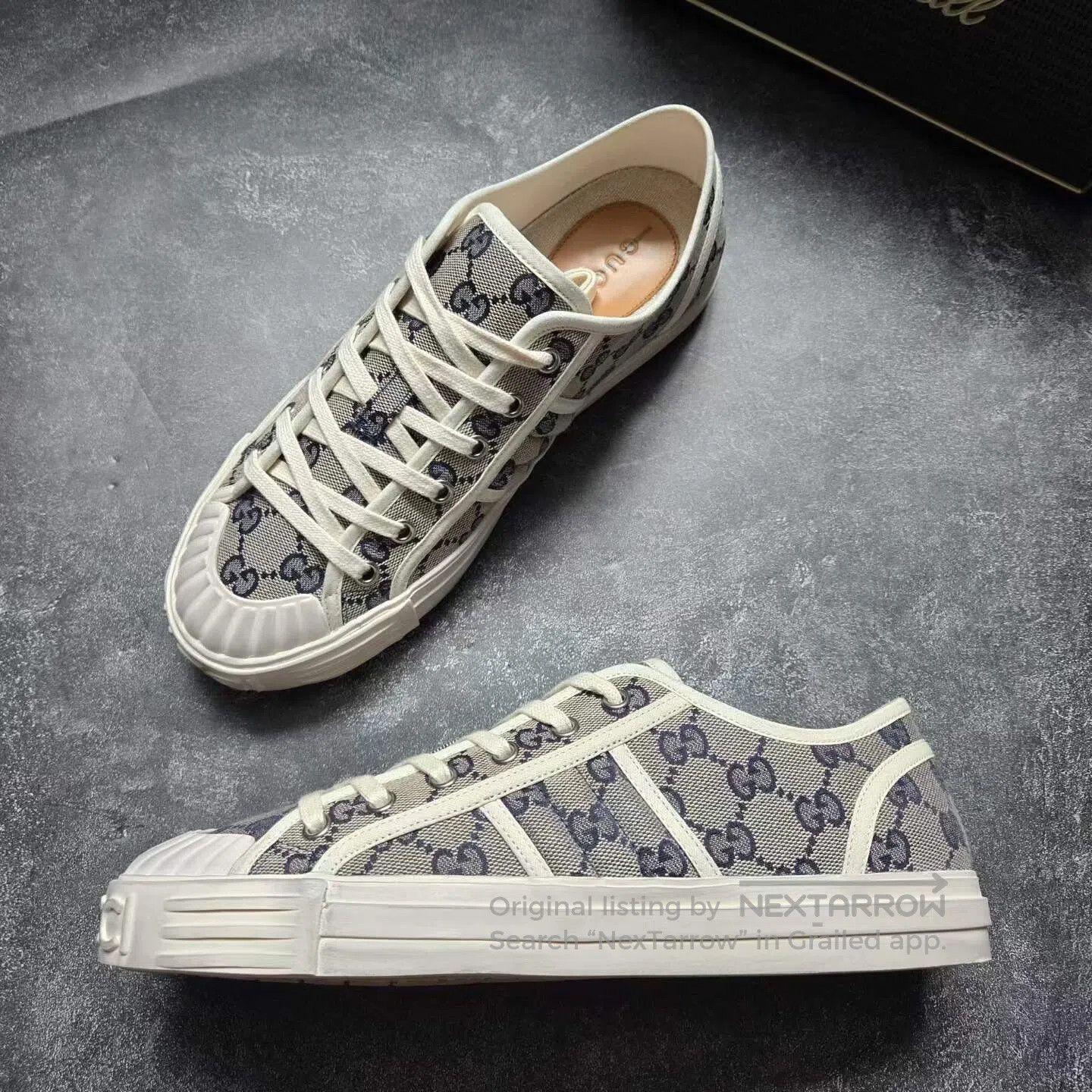 Gucci Guicci Monogram Distressed Canvas Biscuit Sneakers| Size US 8.5 / IT 38.5 - 3 Thumbnail