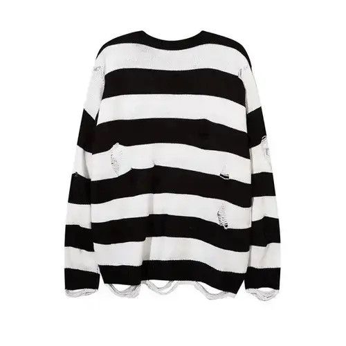 Other Distressed Striped Knit Crewneck Sweater Size US XL / EU 56 / 4 - 4 Thumbnail