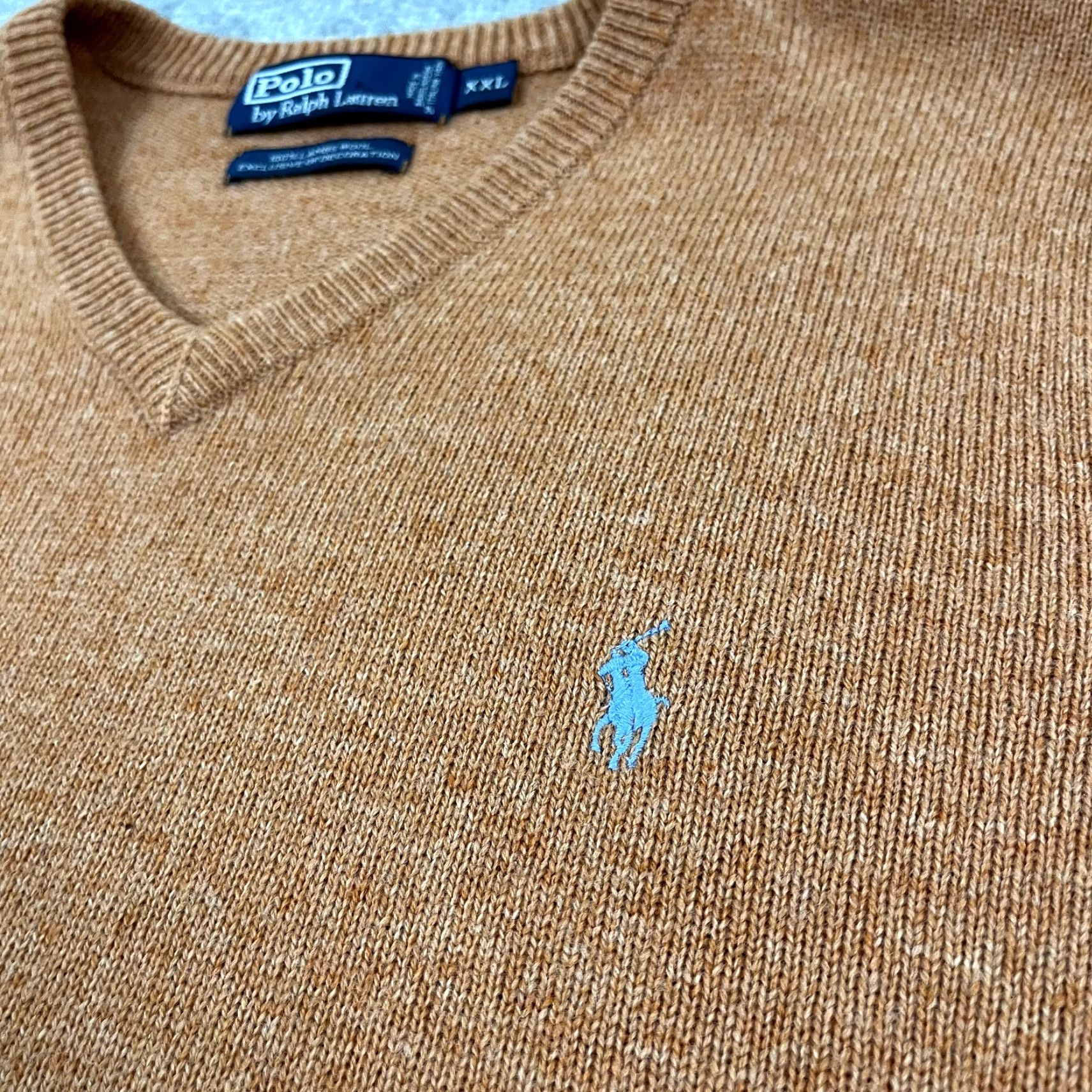 Polo Ralph Lauren VINTAGE Polo Ralph Lauren Sweater Men's 2XL Knit Wool Pullover All Seasons Orange Long Sleeve Size US XXL / EU 58 / 5 - 3 Thumbnail