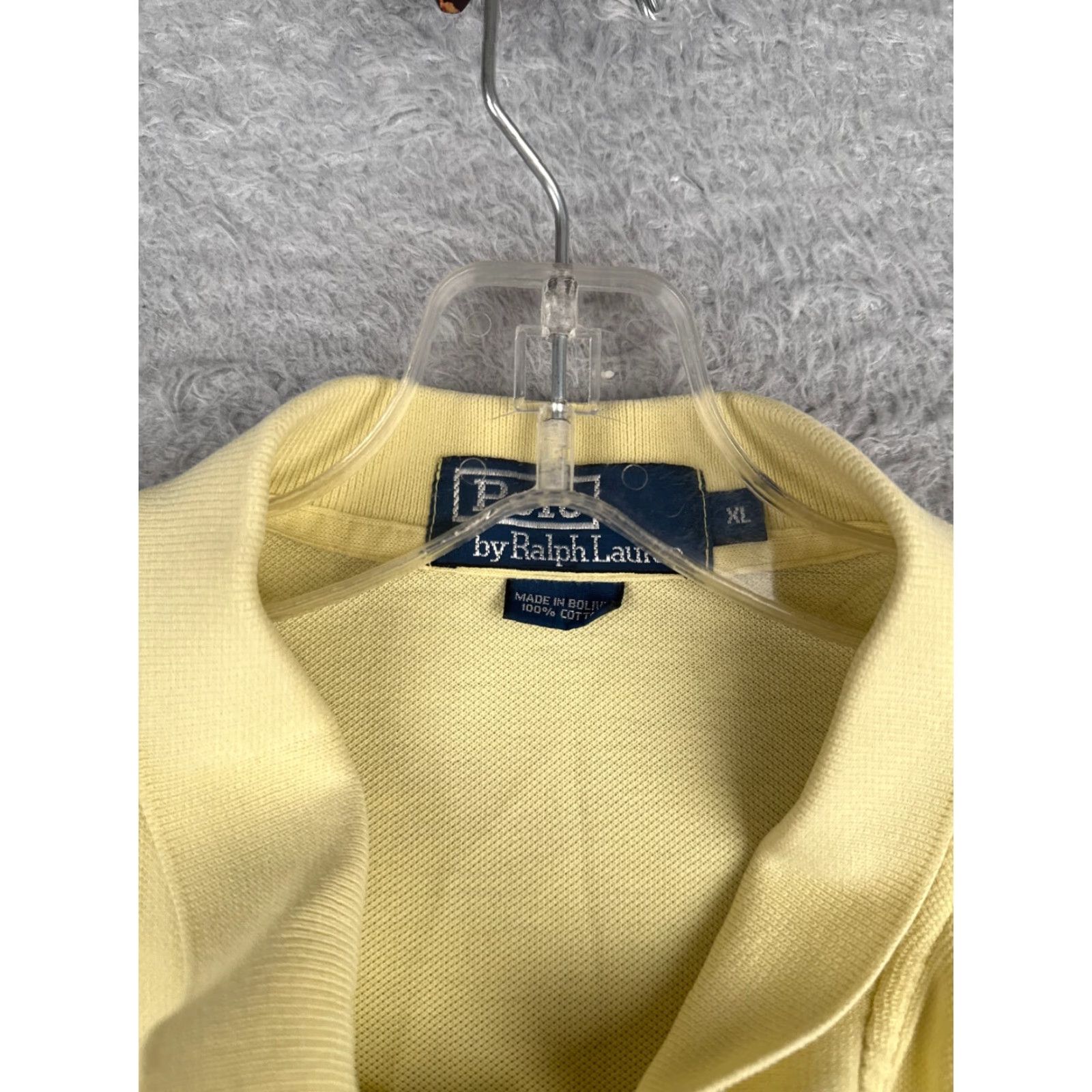 Ralph Lauren VINTAGE Ralph Lauren Polo Shirt Men XL Yellow 100% Cotton Read Size US XL / EU 56 / 4 - 7 Thumbnail