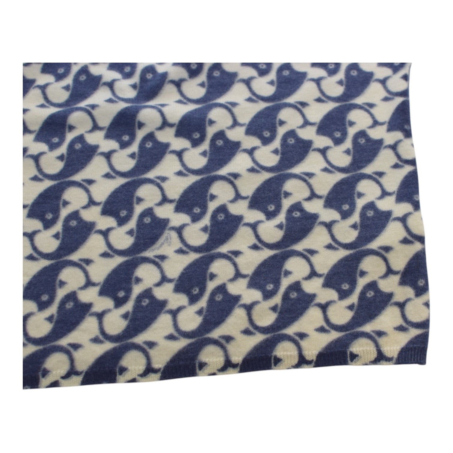 Gucci Gucci Blue & White Fish Print Short Sleeve 100% Cashmere Size M / US 6-8 / IT 42-44 - 5 Thumbnail