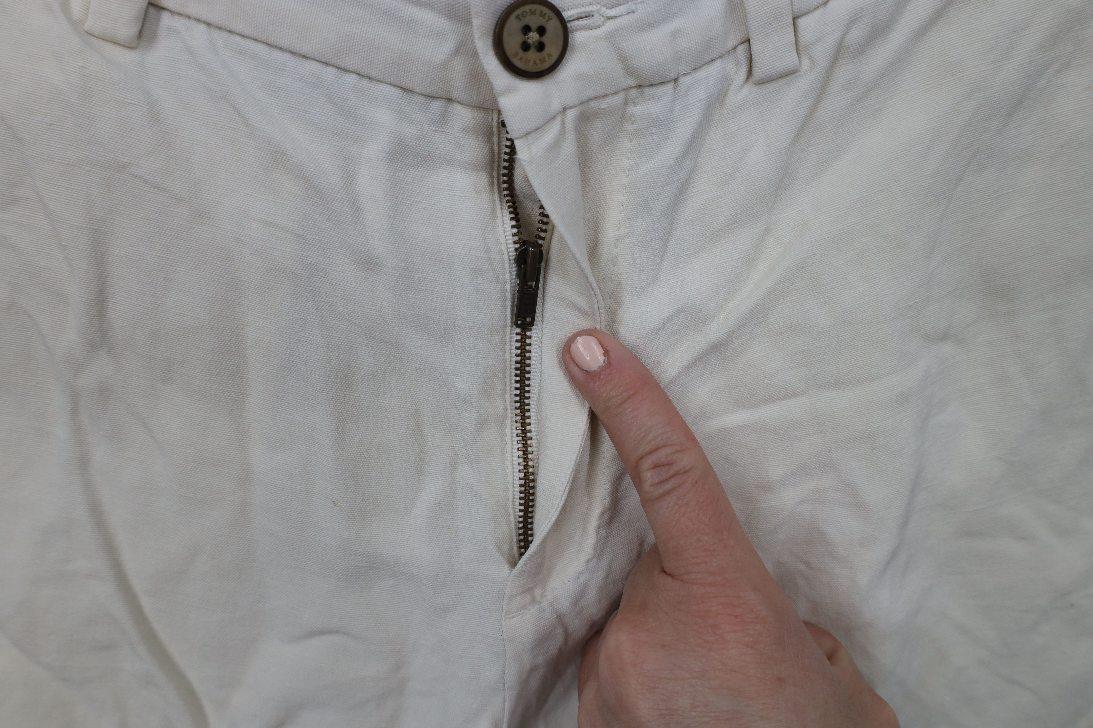 Tommy Bahama × Vintage Tommy Bahama Silk Linen Above Knee Chino Shorts Cream Size US 34 / EU 50 - 6 Thumbnail