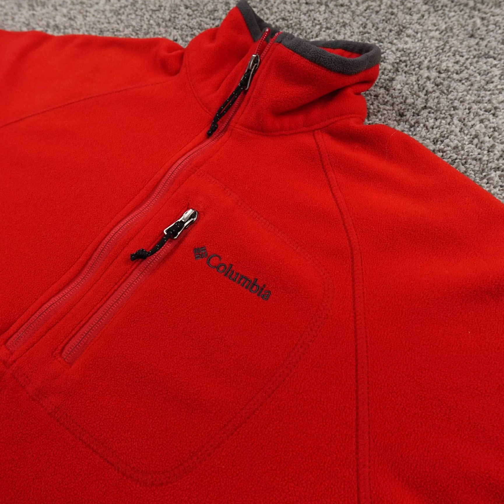 Vintage Columbia Pullover Mens S Red Fleece 1/4 Zip Hiking Outdoor Trekking Long Sleeve Mock Neck 100% Polyester Reg Size US S / EU 44-46 / 1 - 2 Thumbnail