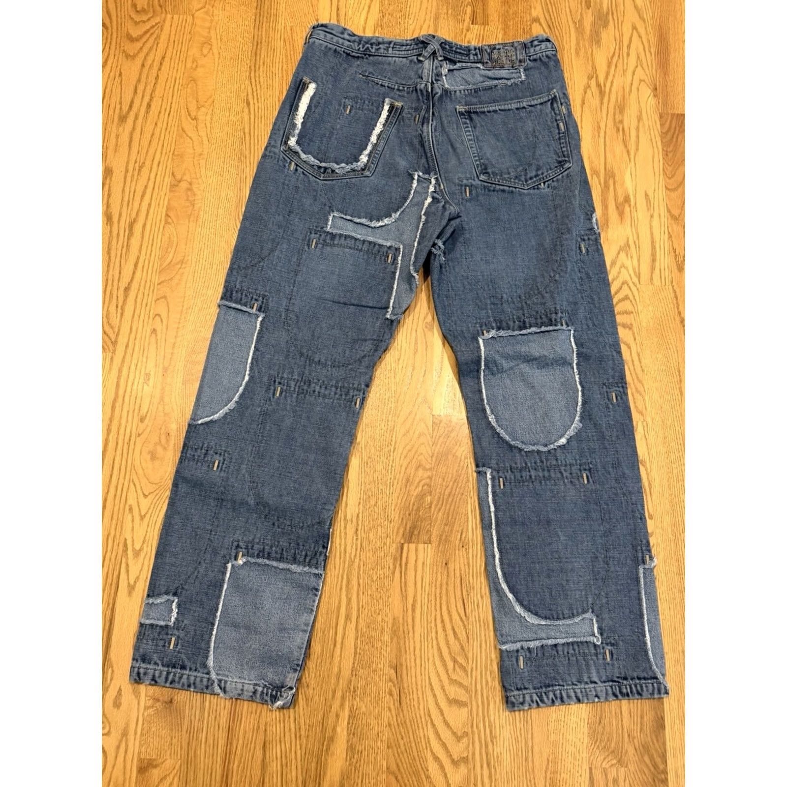 Denime VINTAGE Girbaud Denim Jeans Men’s 36 34x32.5 Patchwork Wide-Leg 90s Hip Hop Vintage Baggy Size US 36 / EU 52 - 3 Thumbnail