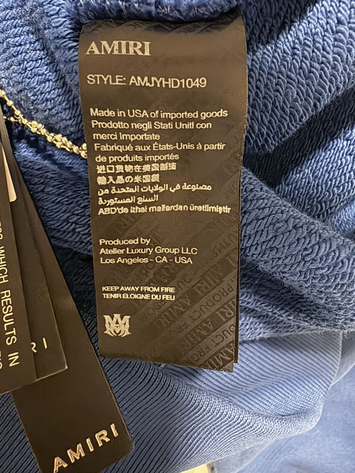 Amiri NEW Amiri Core Logo Blue Heavyweight Hoodie Size X-LARGE Size US XL / EU 56 / 4 - 8 Thumbnail