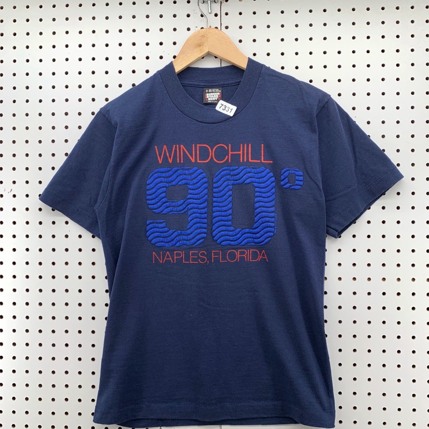 Vintage Vintage 90s Screen Stars Florida T-Shirt Mens Small Blue Cotton Funny Windchill 17.5x25 Size US S / EU 44-46 / 1 - 5 Thumbnail