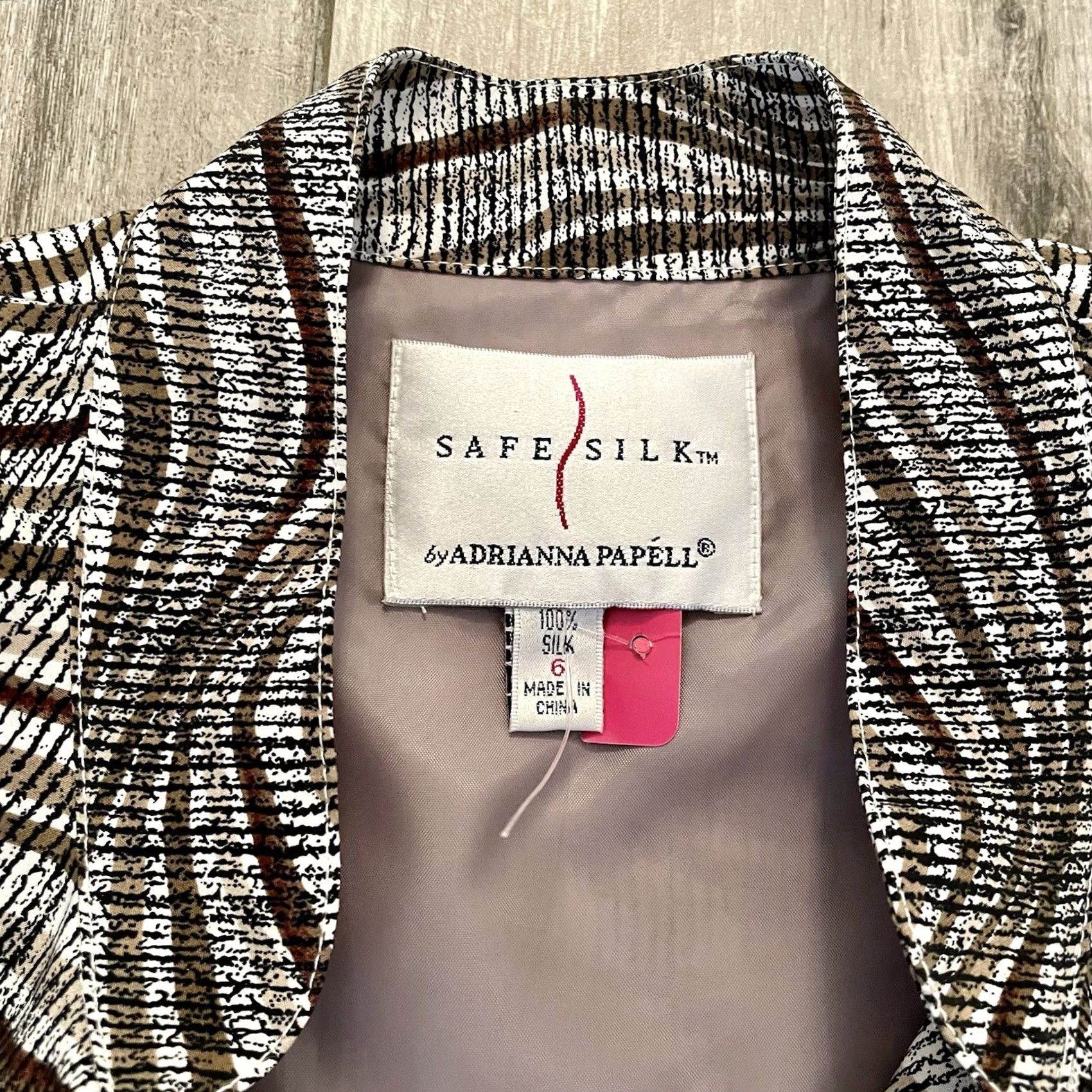 Adrianna Papell VINTAGE Adrianna Papell Safe silk Top size 6 stripes waves blazer Shirt Women Size M / US 6-8 / IT 42-44 - 7 Thumbnail