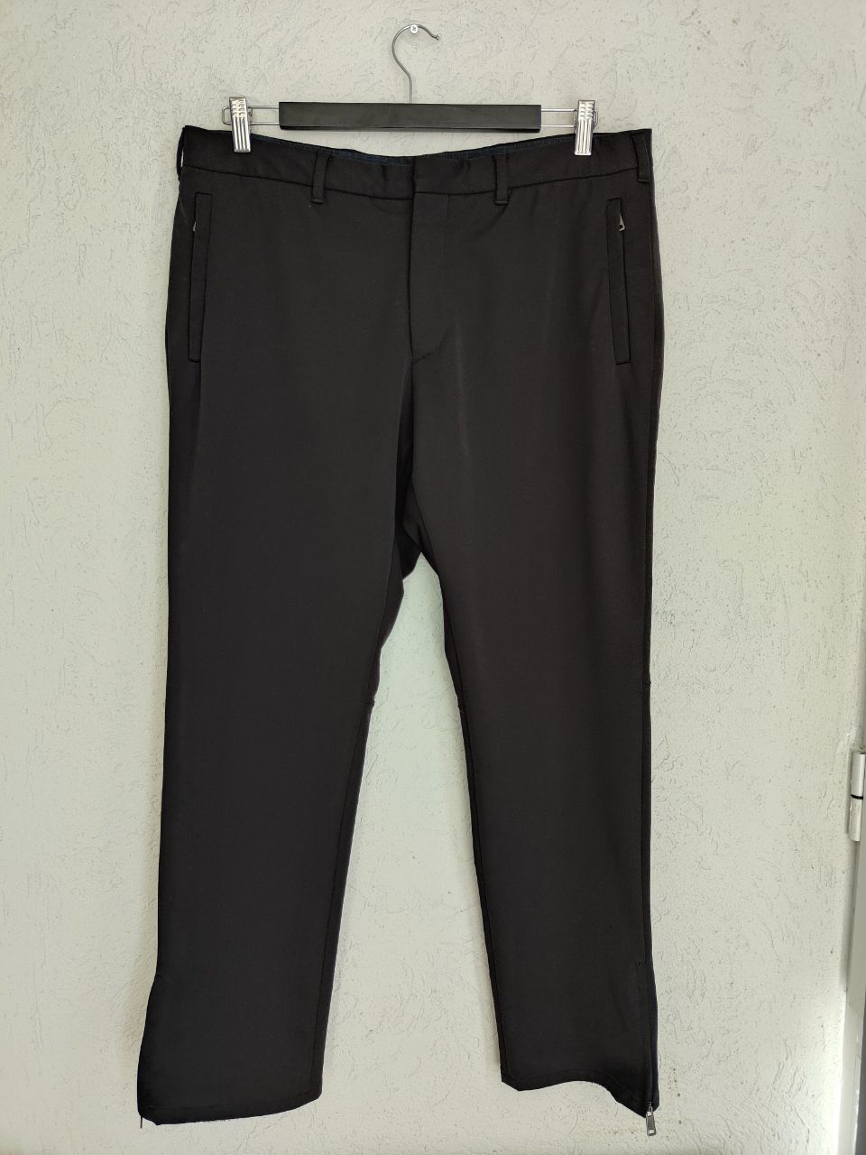 image of Prada Tapered Gabardine Cotton Ankle Zip Pants in Black, Men's (Size 36)