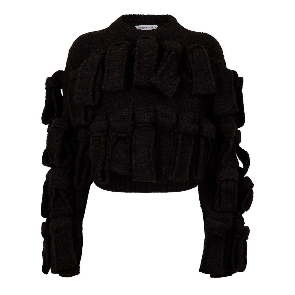 Bottega Veneta Bottega Veneta Cropped Crew Neck Long Sleeve Sweater Size L / US 10 / IT 46 - 3 Thumbnail