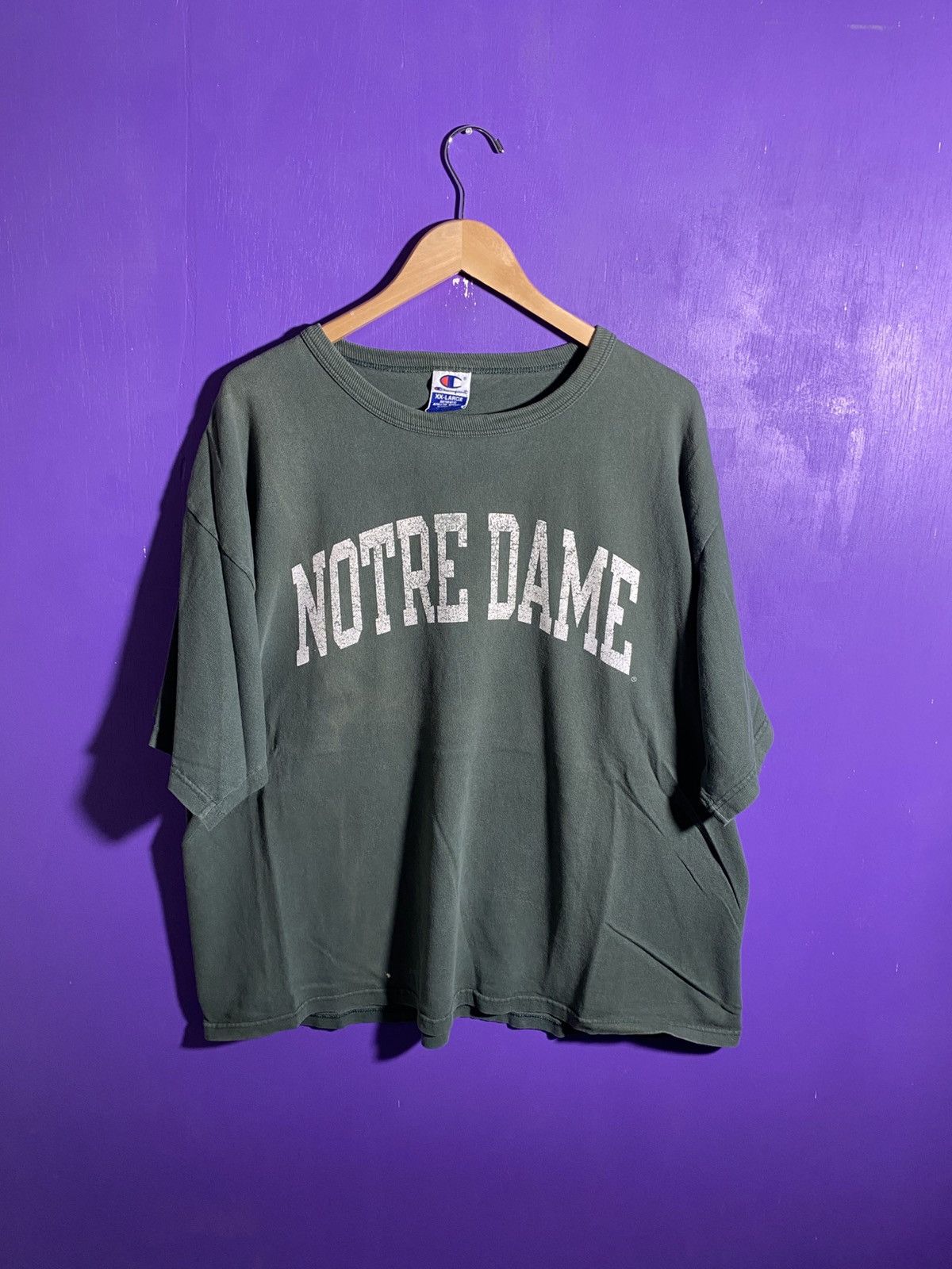 Champion × Vintage Vintage 90s Champion Notre dame spellout tee Size US XXL / EU 58 / 5 - 1 Thumbnail