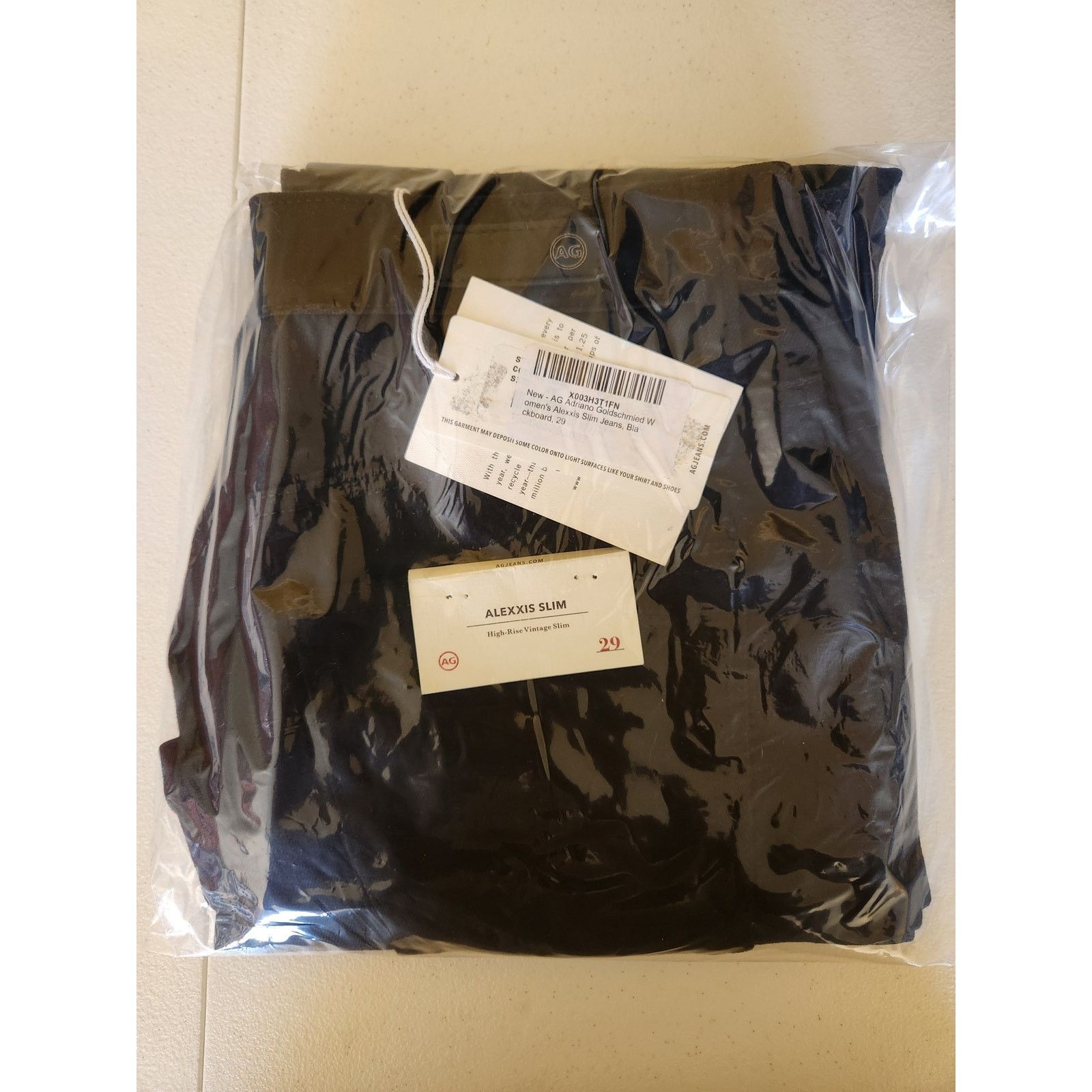 AG Adriano Goldschmied AG Adriano Goldschmied Women's Alexis Slim Jeans Black 29 Size 29" - 2 Thumbnail