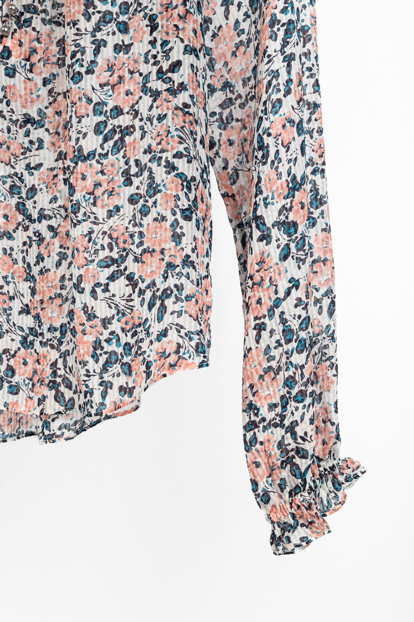 Veronica Beard Veronica Beard Antonette Floral-Print Silk Ruffled Blouse Size XL / US 12-14 / IT 48-50 - 7 Thumbnail