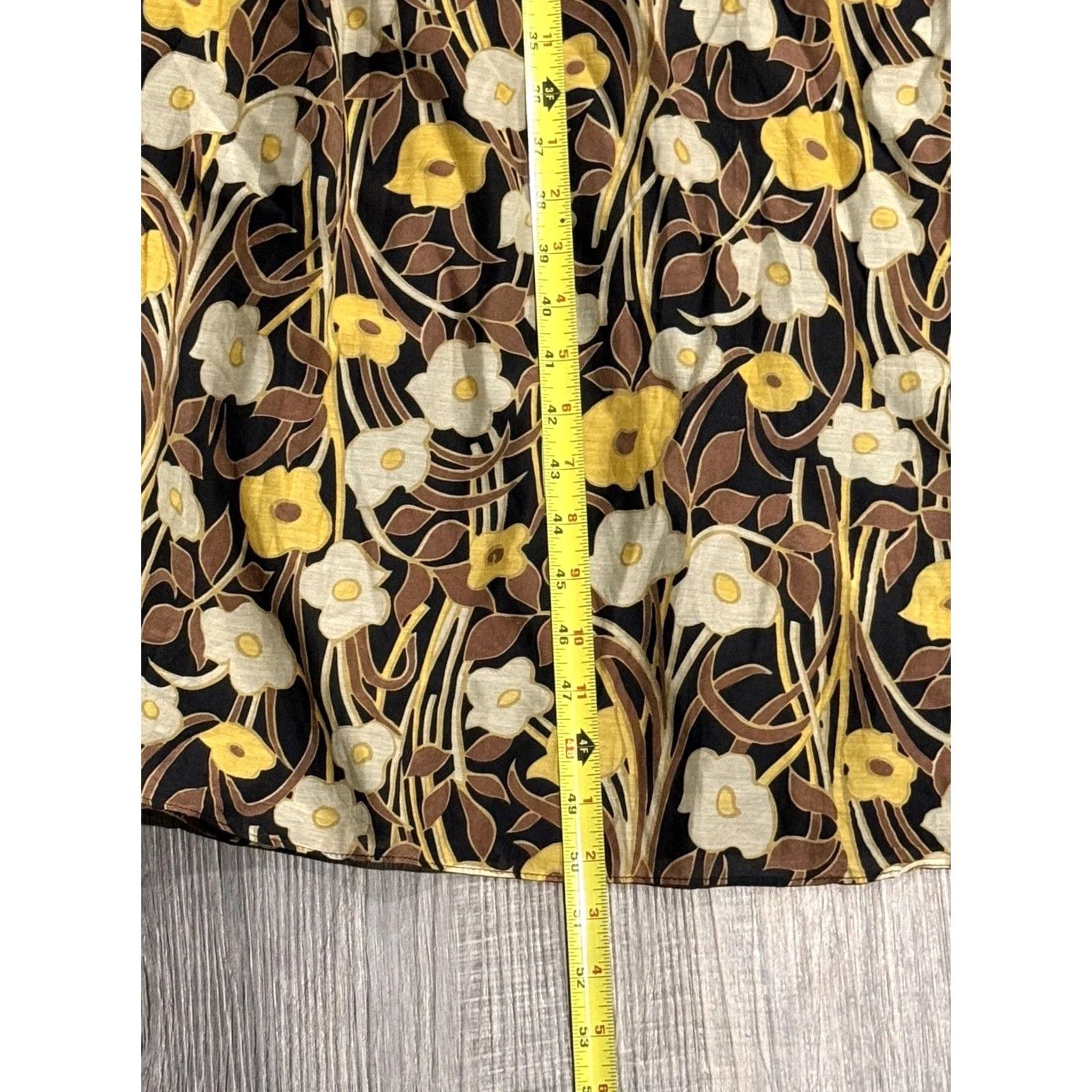 Rebecca Taylor Rebecca Taylor Daphne Fleur Ruched Puff Sleeve Silk Blend Floral Dress XL Yellow Midi Womens Buttonless Pullover Smocked Preppy Shirt Dress Size XL / US 12-14 / IT 48-50 - 4 Thumbnail