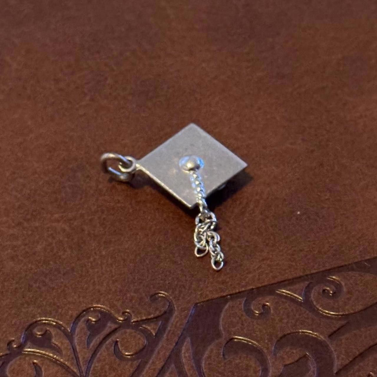 Designer Vintage Sterling Silver Graduation Cap Pendant/Charm Size ONE SIZE - 2 Thumbnail