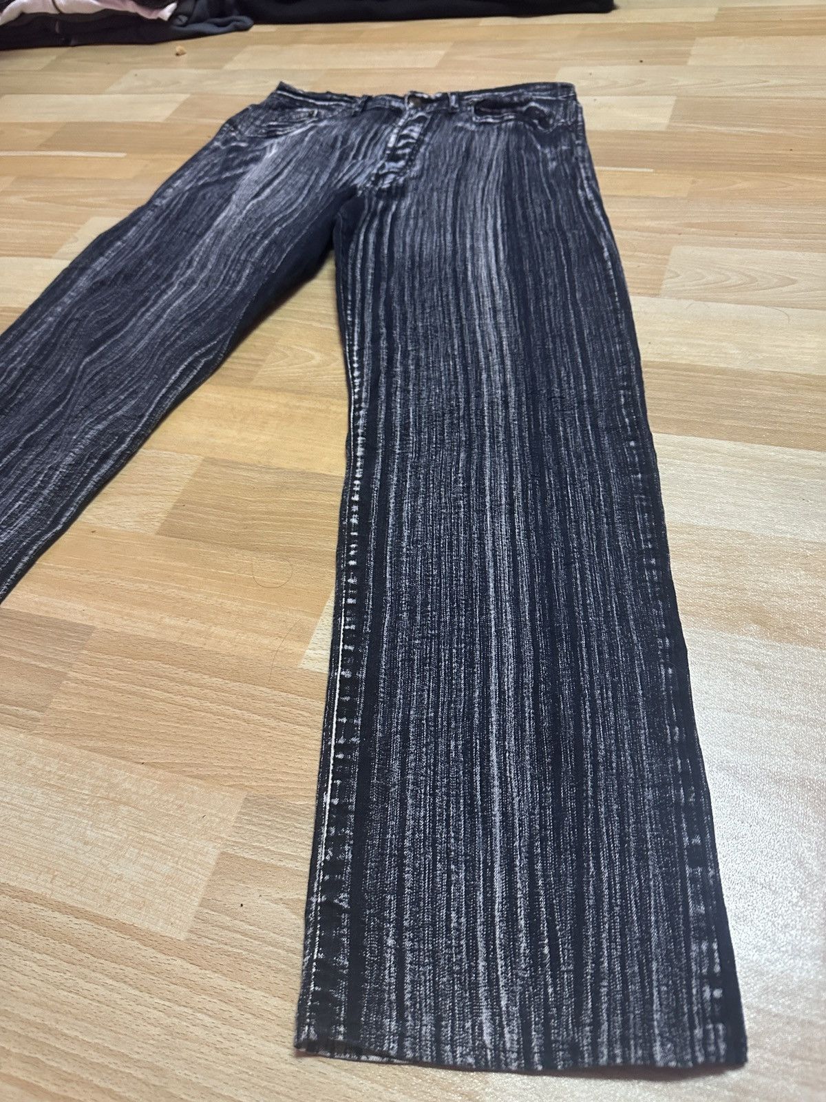 Japanese Brand Rare🔥🔥Striped Stretchable Denim Size US 31 - 4 Thumbnail