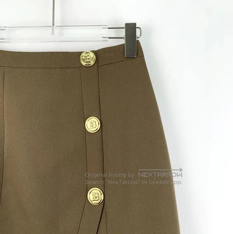 Balmain Balmain Women's Deep Brown Wool Skirt . Size 22" - 3 Thumbnail
