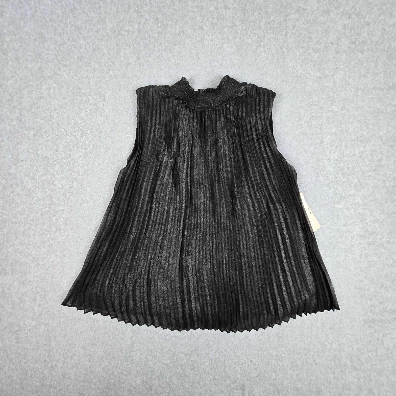 Nanette Lepore Nanette Lepore Medium Blk Sleeveless Accordion Pleat Blouse Size M / US 6-8 / IT 42-44 - 3 Thumbnail