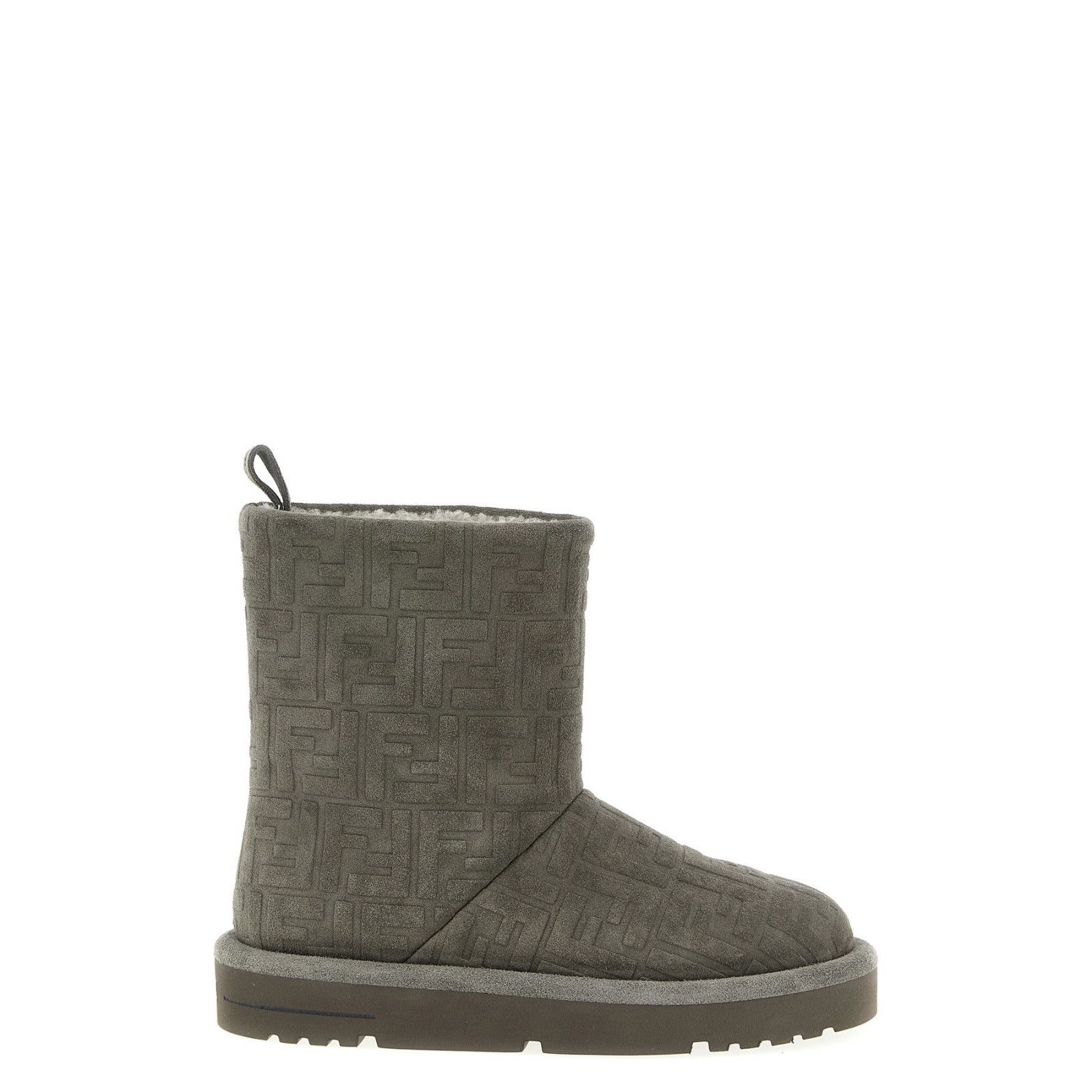 FENDI Apres Chic $995 Gray FF Suede Boots New & Authentic (W