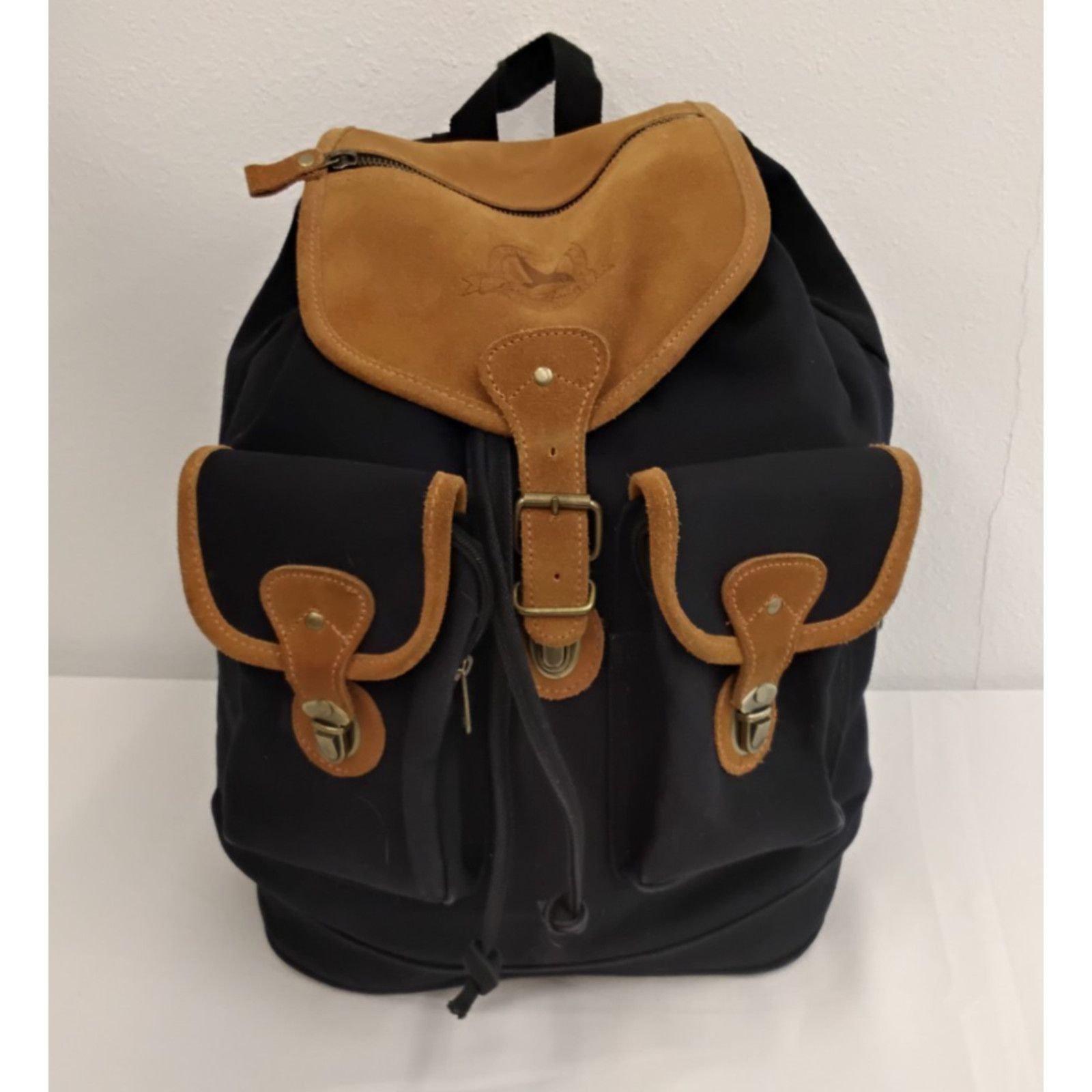 Eddie Bauer Eddie Bauer Canvas Backpack Black With Leather Trim Vintage Size ONE SIZE - 4 Thumbnail
